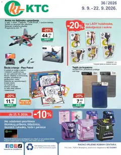 Pregled letka KTC Katalog igračaka i tekstila trgovine KTC vrijedi od 09.09.2026