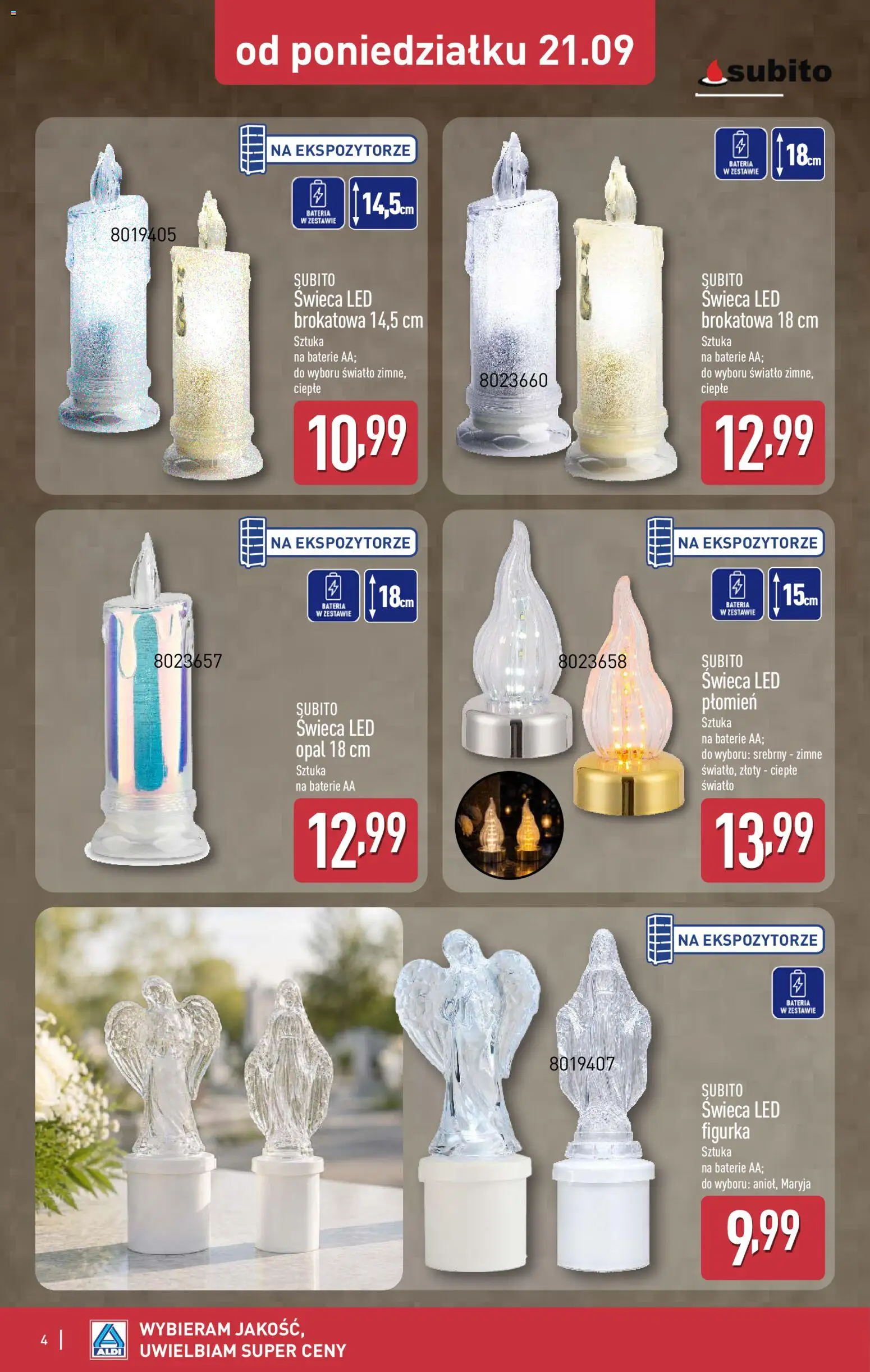 Pogląd gazetki "Aldi gazetka - Szeroka oferta zniczy w super cenach" ze sklepu Aldi ważnej od 21.09.2026