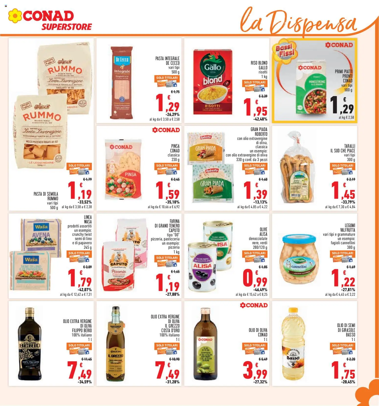 Anteprima dell'opuscolo Conad volantino Superstore Lazio dal negozio Conad valido da 05/11/2026 - Pizza, Pasta, Fagioli, Minestrone, Olio extravergine di oliva, De Cecco, Semola, Rummo