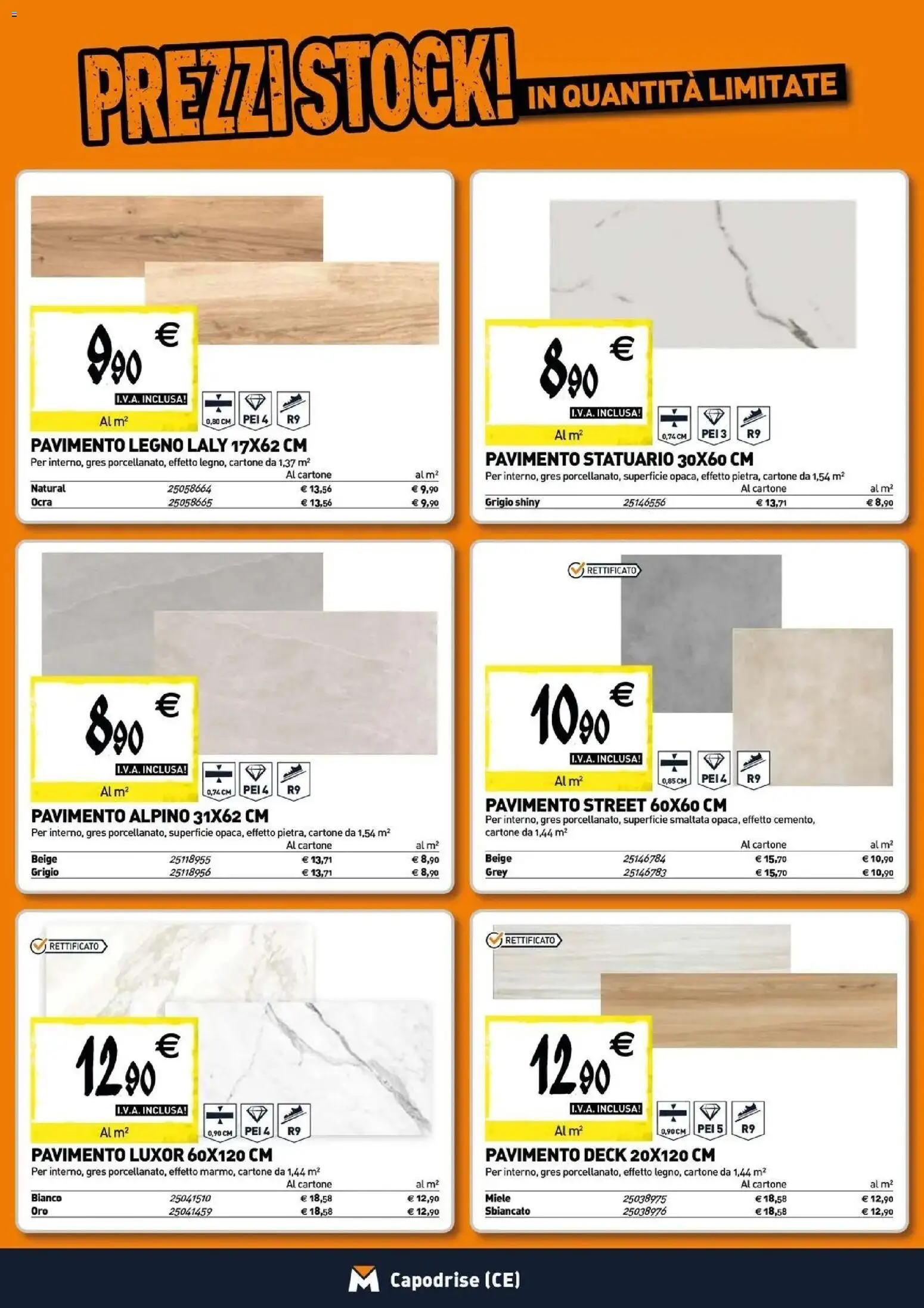 Anteprima dell'opuscolo TECNOMAT catalogo Capodrise dal negozio TECNOMAT valido da 29/10/2026 - Miele, Pavimento