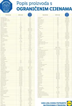 Pregled letka Popis proizvoda trgovine Lidl vrijedi od 15.03.2025
