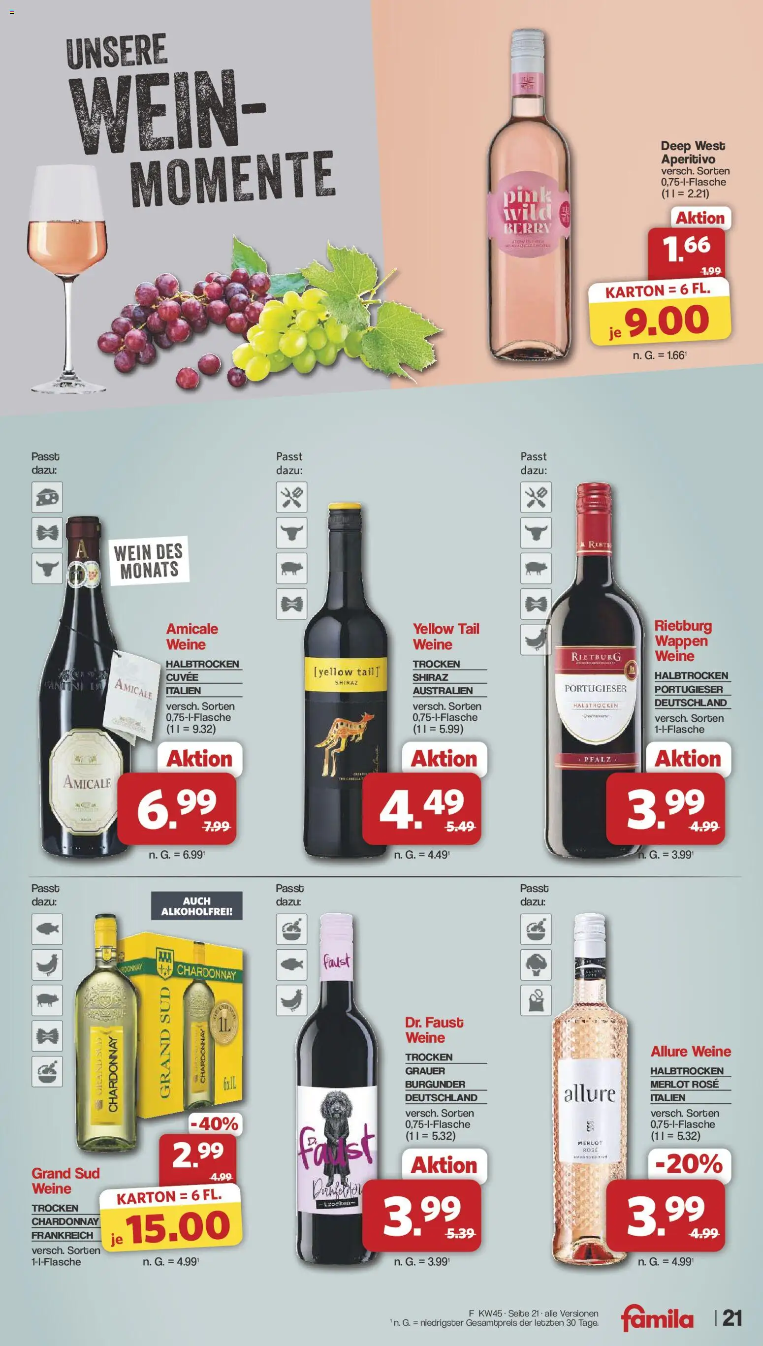 Vorschau von dem Prospekt des Geschäftes Famila Nordwest, gültig ab dem 02.11.2026 - Wein, Merlot, Grand sud