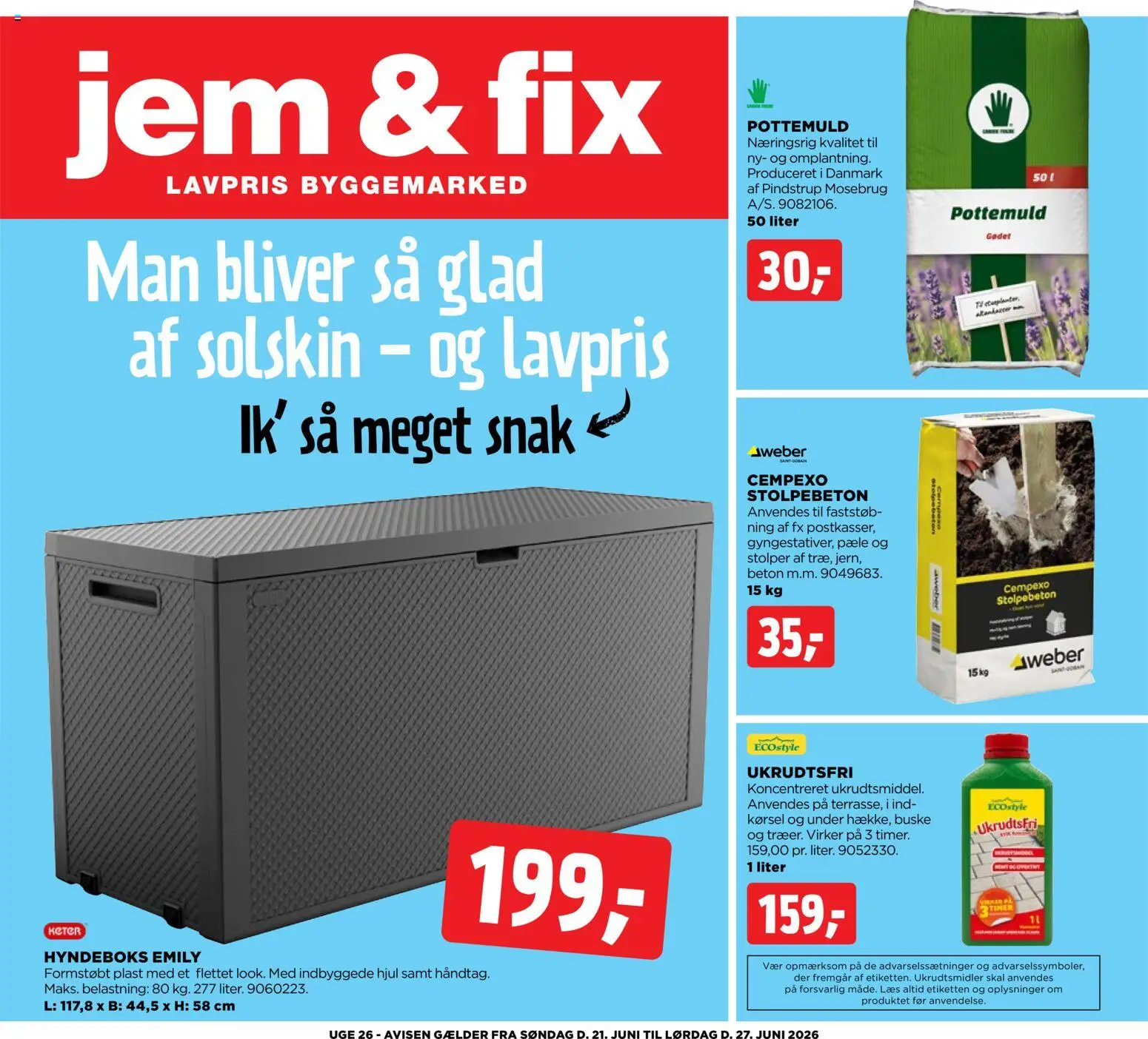 Eksempel på tilbudsavis Jem & fix - Tilbudsavis uge 26 fra butik Jem & fix gyldig fra 20/06/2026