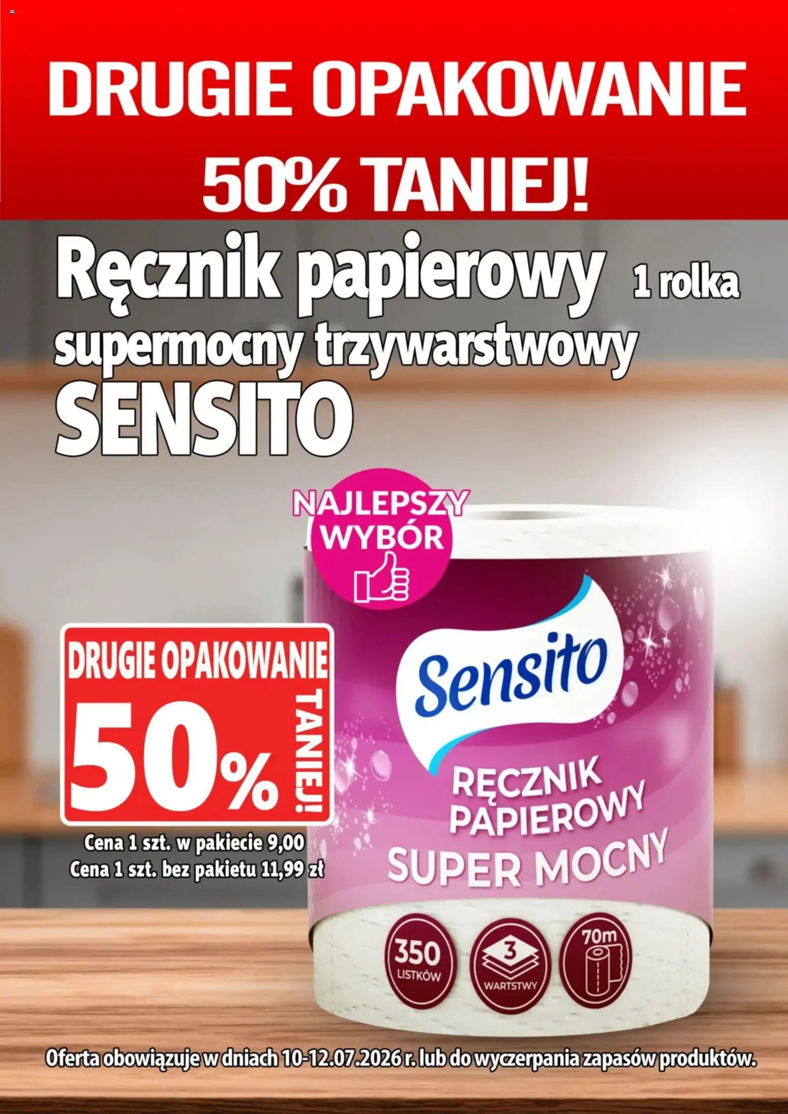 Pogląd gazetki "Prim Market promocja - Ręcznik Papierowy Supermocny Sensilo" ze sklepu Prim Market ważnej od 10.07.2026 - Ręcznik papierowy