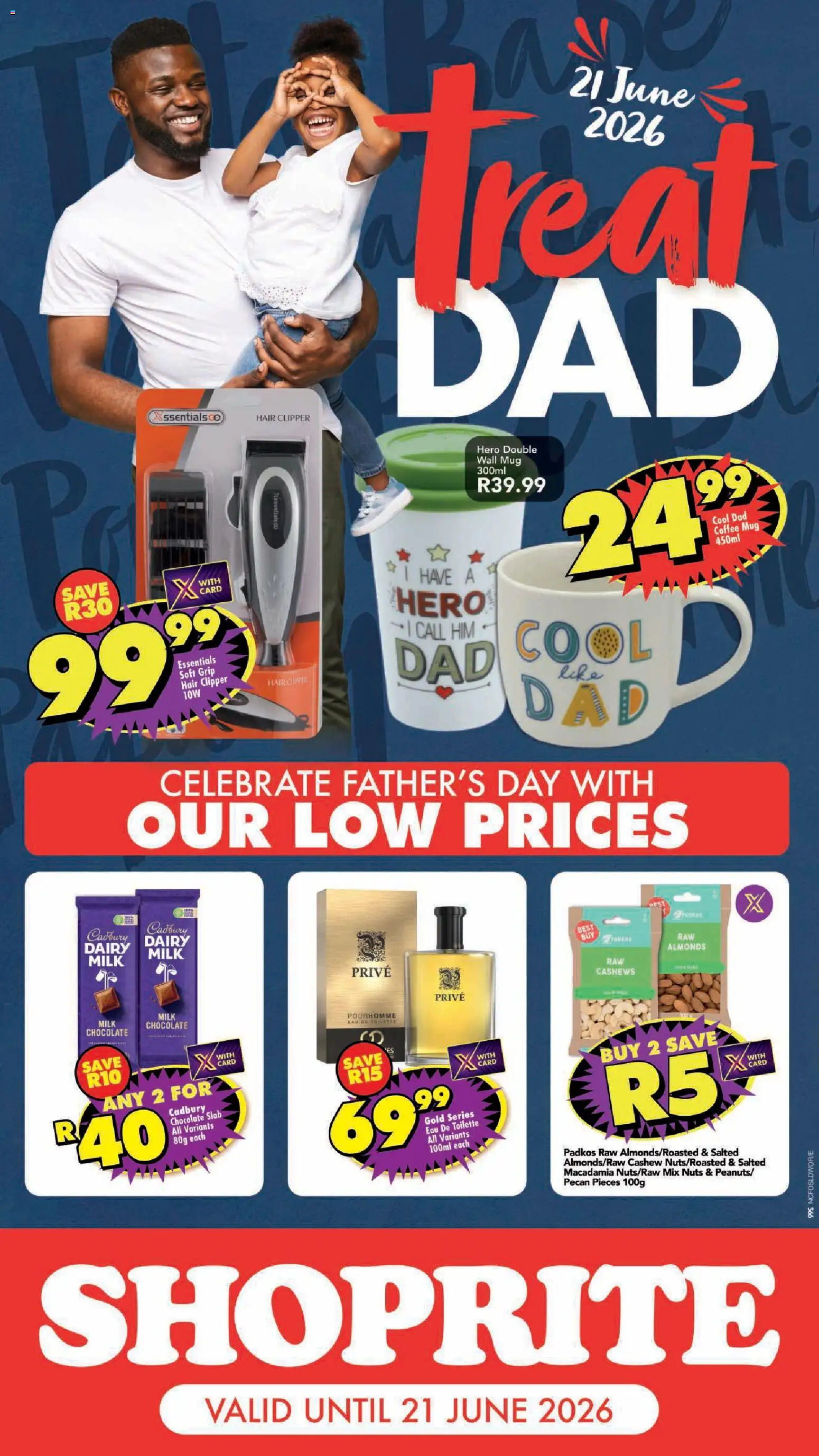 Preview of Shoprite flyer valid from 15/06/2026 - Coffee, Chocolate, Milk, Nuts, Hair clipper, Mug, Cashews, Eau de toilette