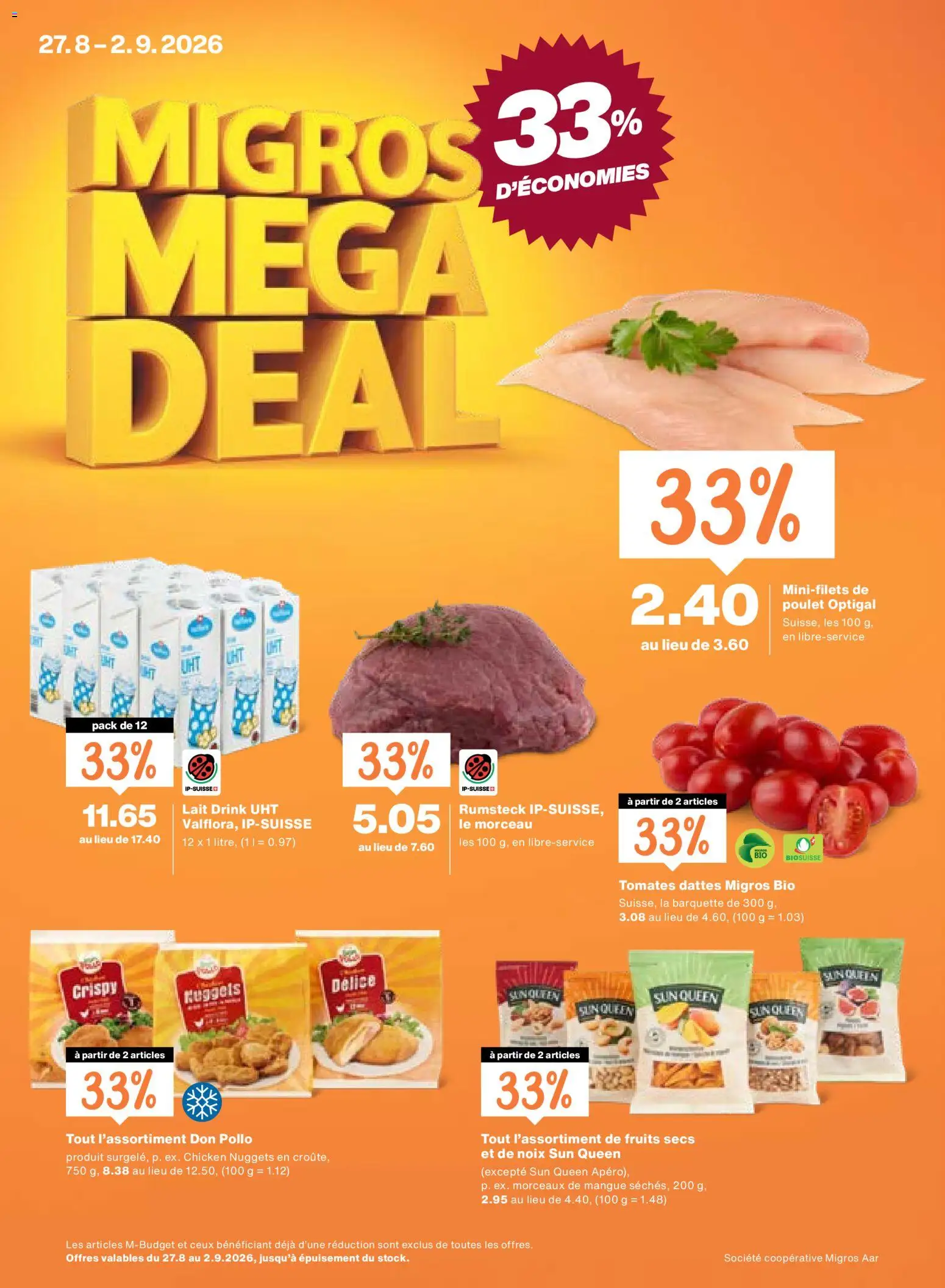 Vorschau des Merkblatts Migros aktionen FR vom Shop Migros gültig von 27.08.2026 bis 02.09.2026