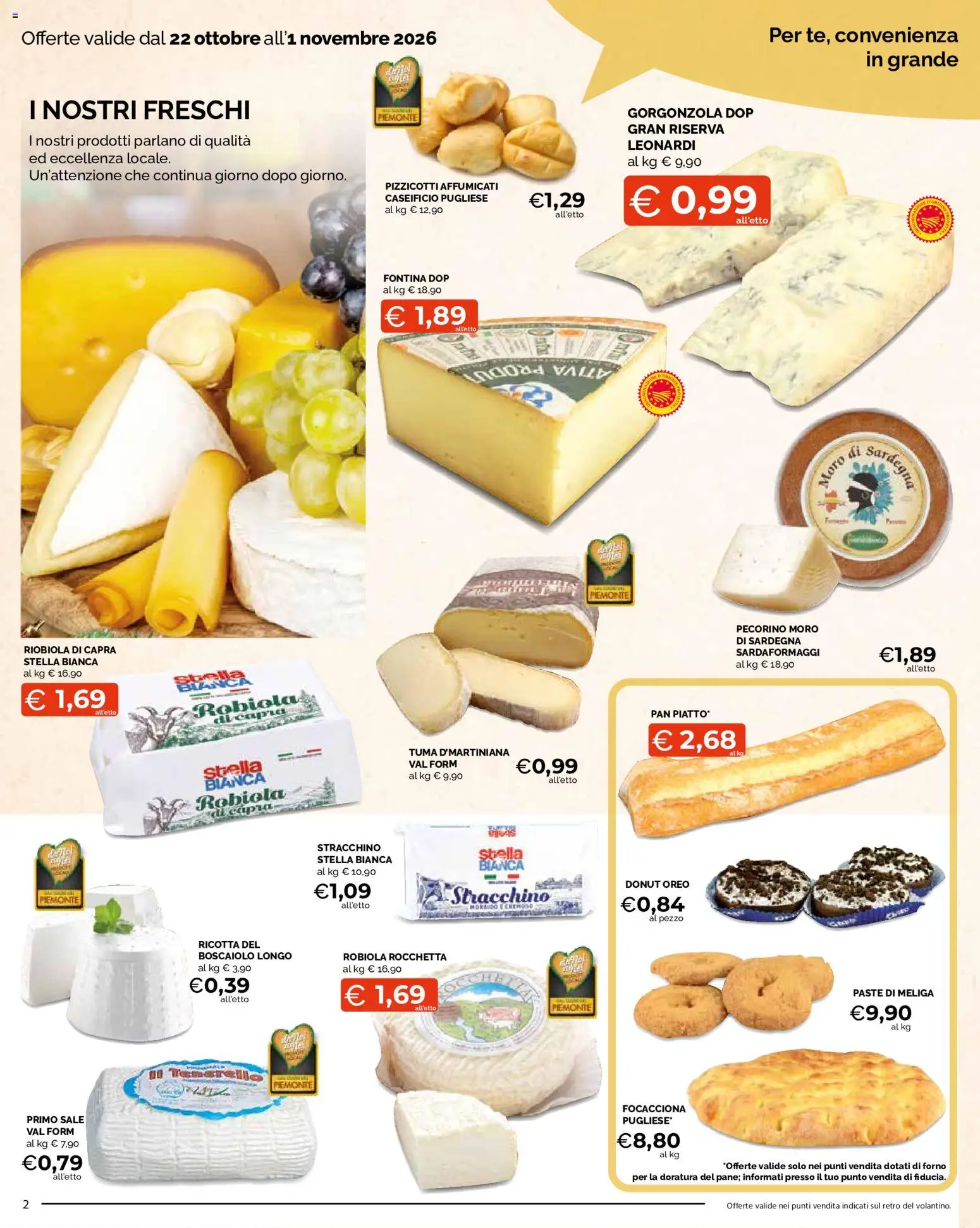 Anteprima dell'opuscolo Mercatò volantino Local dal negozio Mercatò valido da 22/10/2026 - Forno, Gorgonzola, Ricotta, Sale, Stracchino, Pecorino, Robiola, Oreo