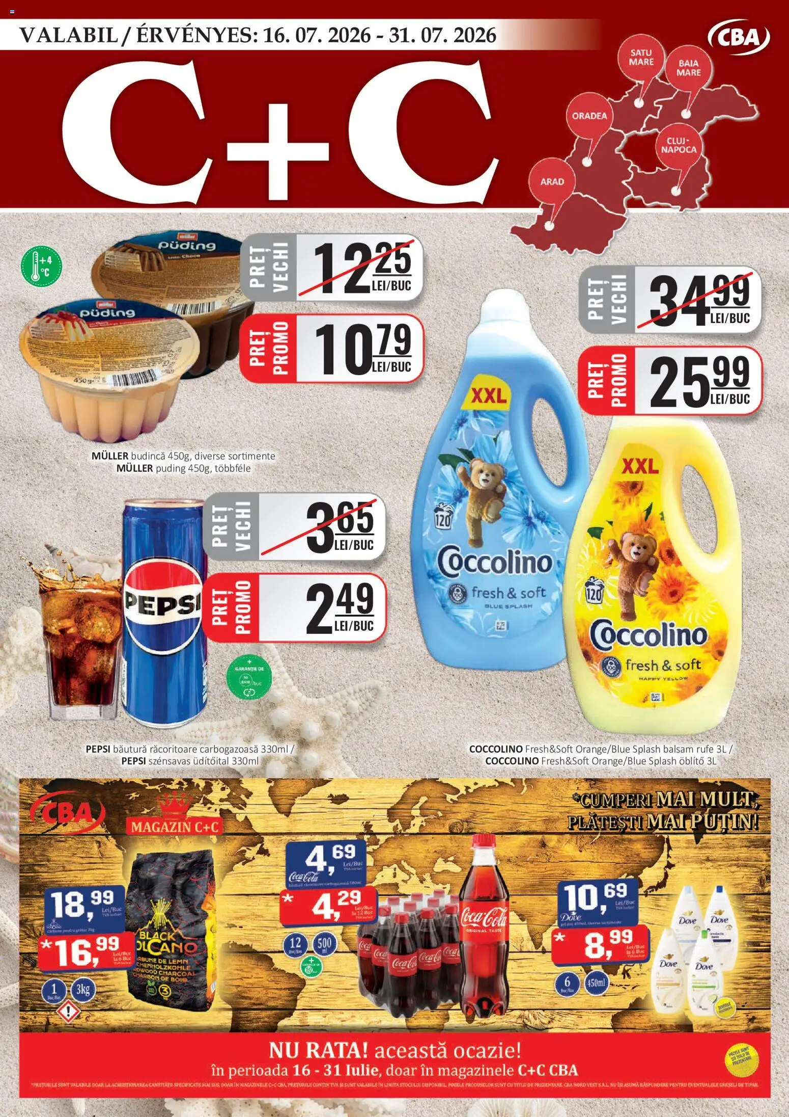Previzualizarea de cataloage: CBA CBA Catalog C+C valabil de la 16.07.2026 - Black, Coca cola, Pepsi, Rață, Cola, Budincă, Balsam, Bautura racoritoare