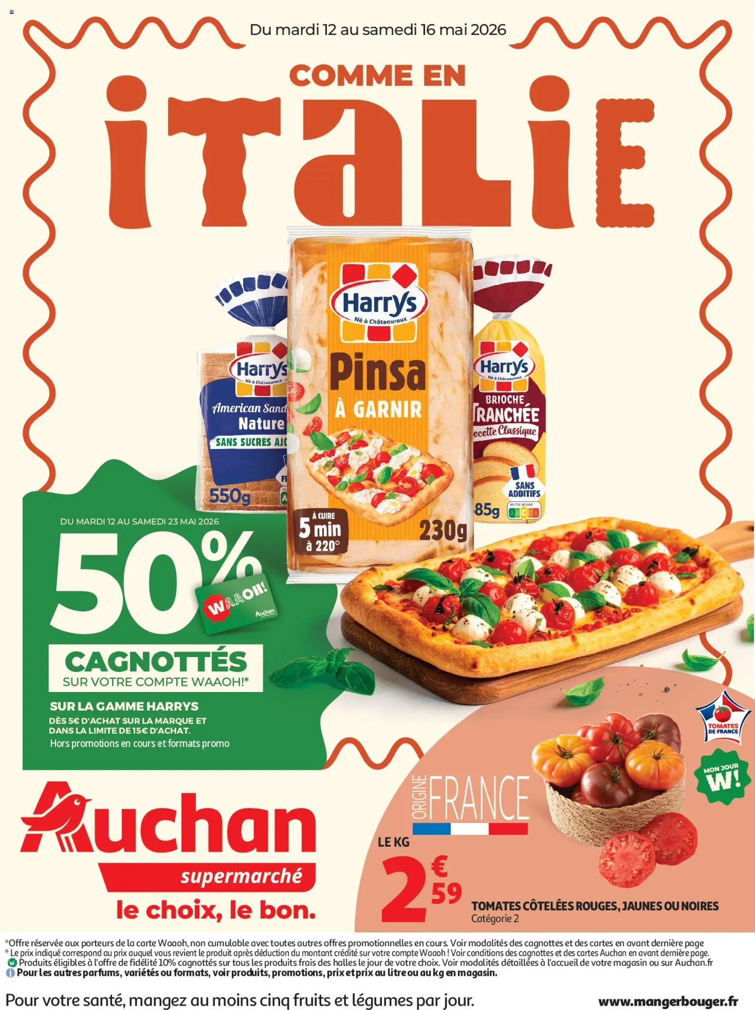 Prévisualisation de Auchan Saveurs Italie supers du magasin Auchan formulaire valide 12/05/2026