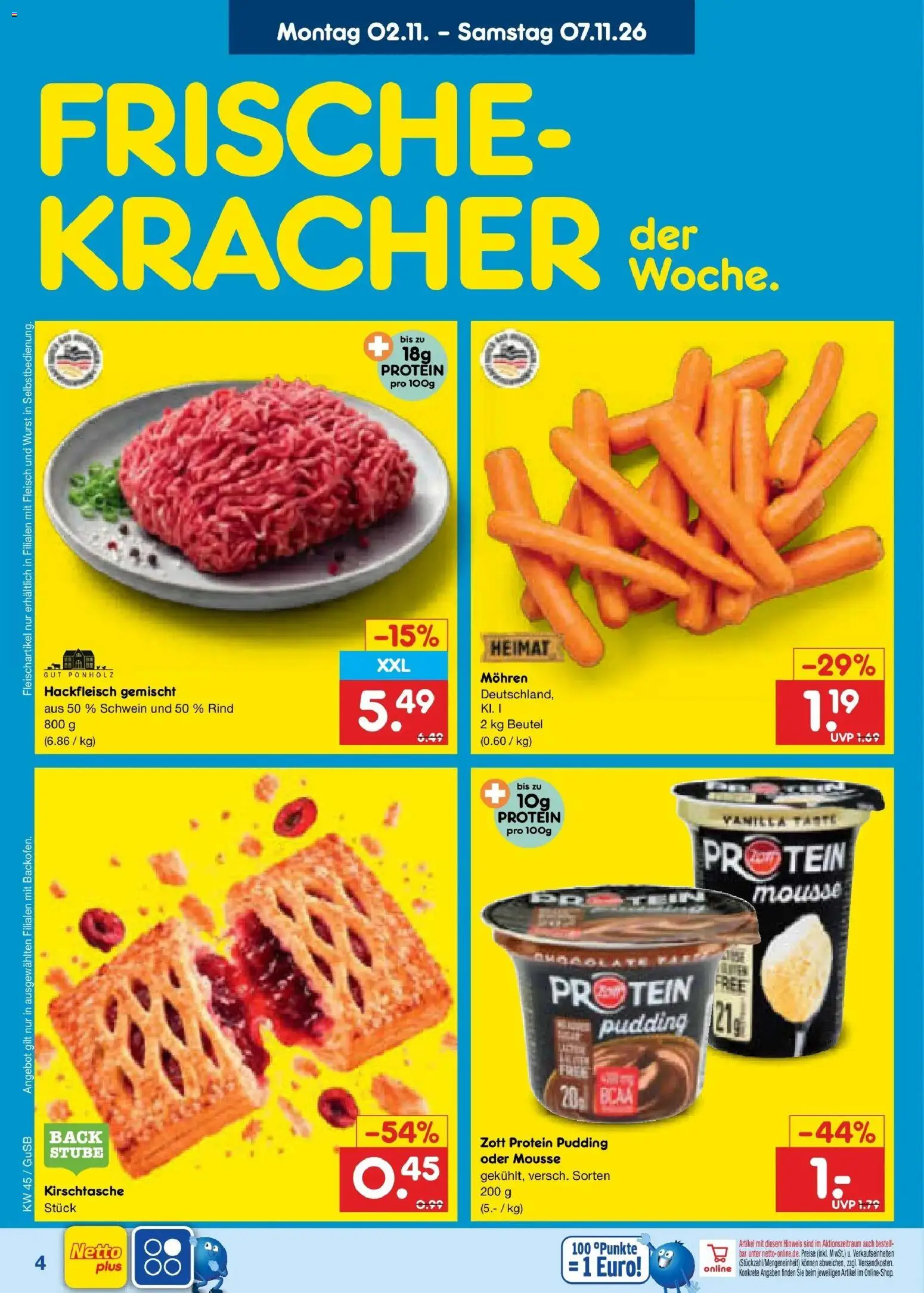 Vorschau von dem Prospekt des Geschäftes Netto Marken-Discount, gültig ab dem 02.11.2026 - Wurst, Fleisch, Hackfleisch, Pudding, Mohren