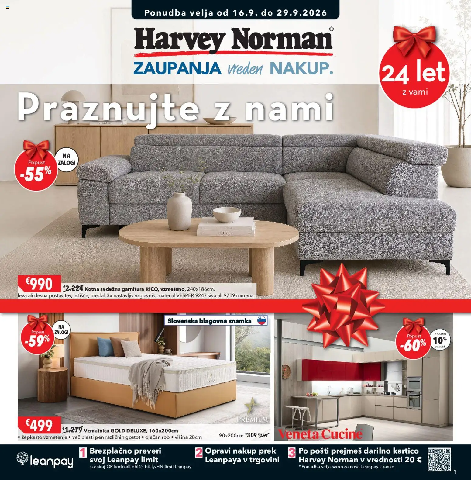 Predogled kataloga iz trgovine Harvey Norman veljaven od 16.09.2026 - Vzmetnica, Sedezna garnitura