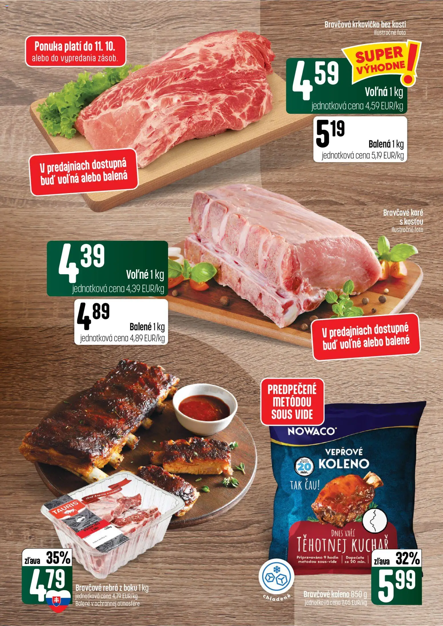 Náhľad COOP Jednota letáku platného od 08.10.2026 - Bravčové karé, Krkovička, Koleno, Bravčová krkovička, Bravčové koleno, Bravčové rebrá