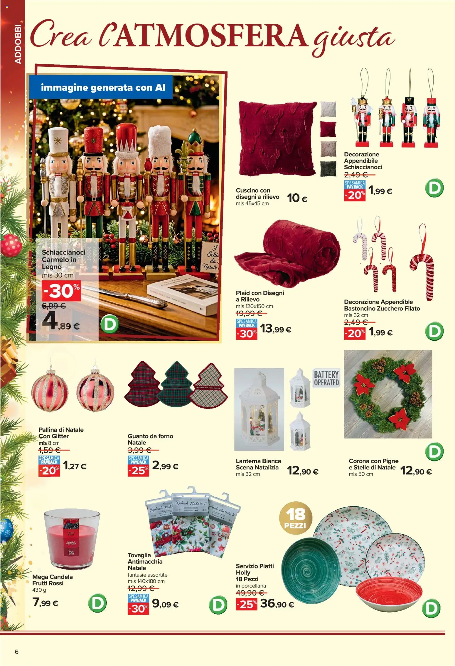 Anteprima dell'opuscolo Carrefour volantino Iper Catalogo Addobbo dal negozio Carrefour valido da 02/11/2026 - Forno, Piatti, Candela, Cuscino, Plaid, Tovaglia, Lanterna, Decorazione