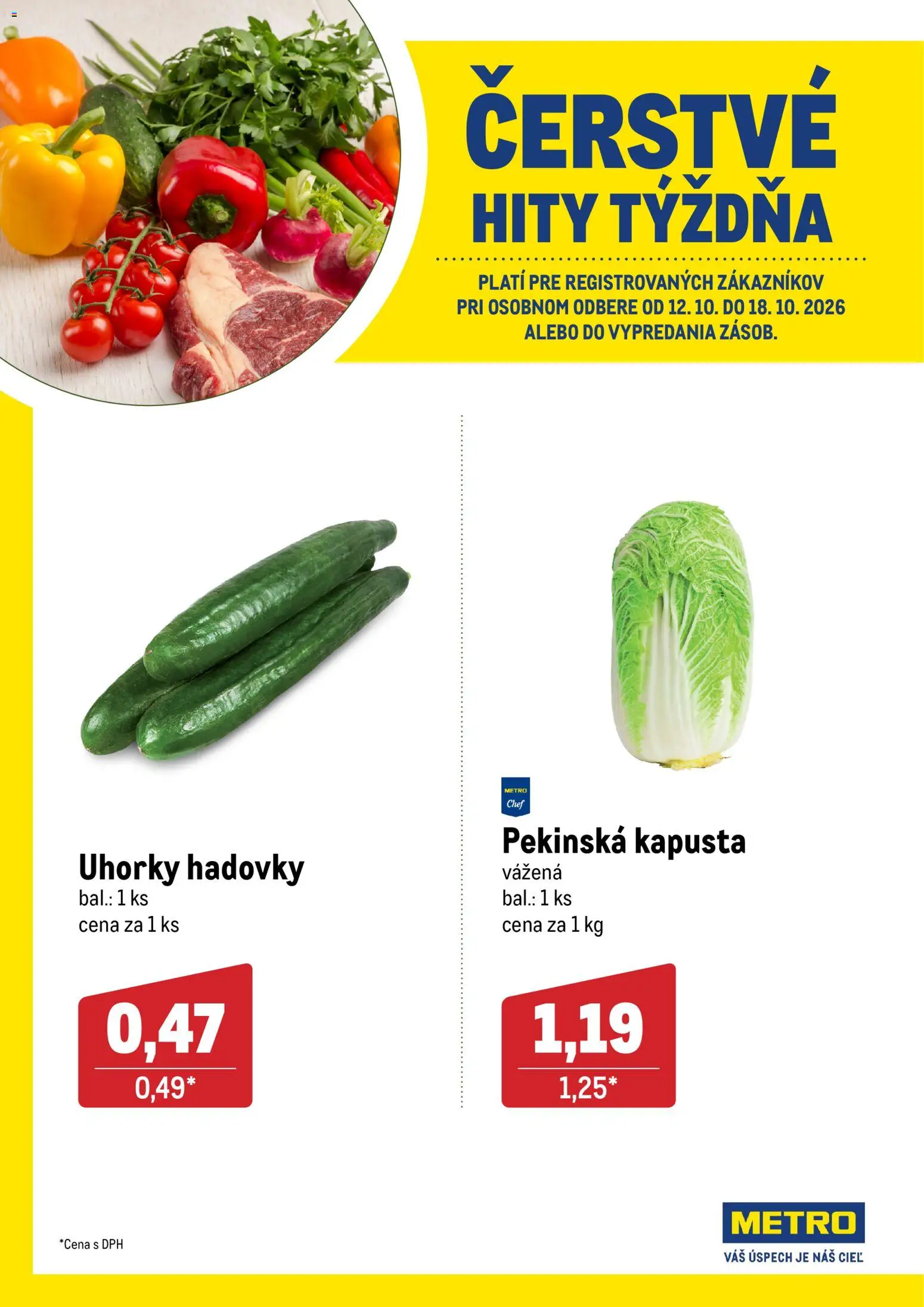 Náhľad Metro letáku platného od 12.10.2026 - Kapusta, Uhorky, Pekinská kapusta