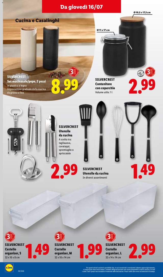 Nuovo volantino Lidl dal 16/07