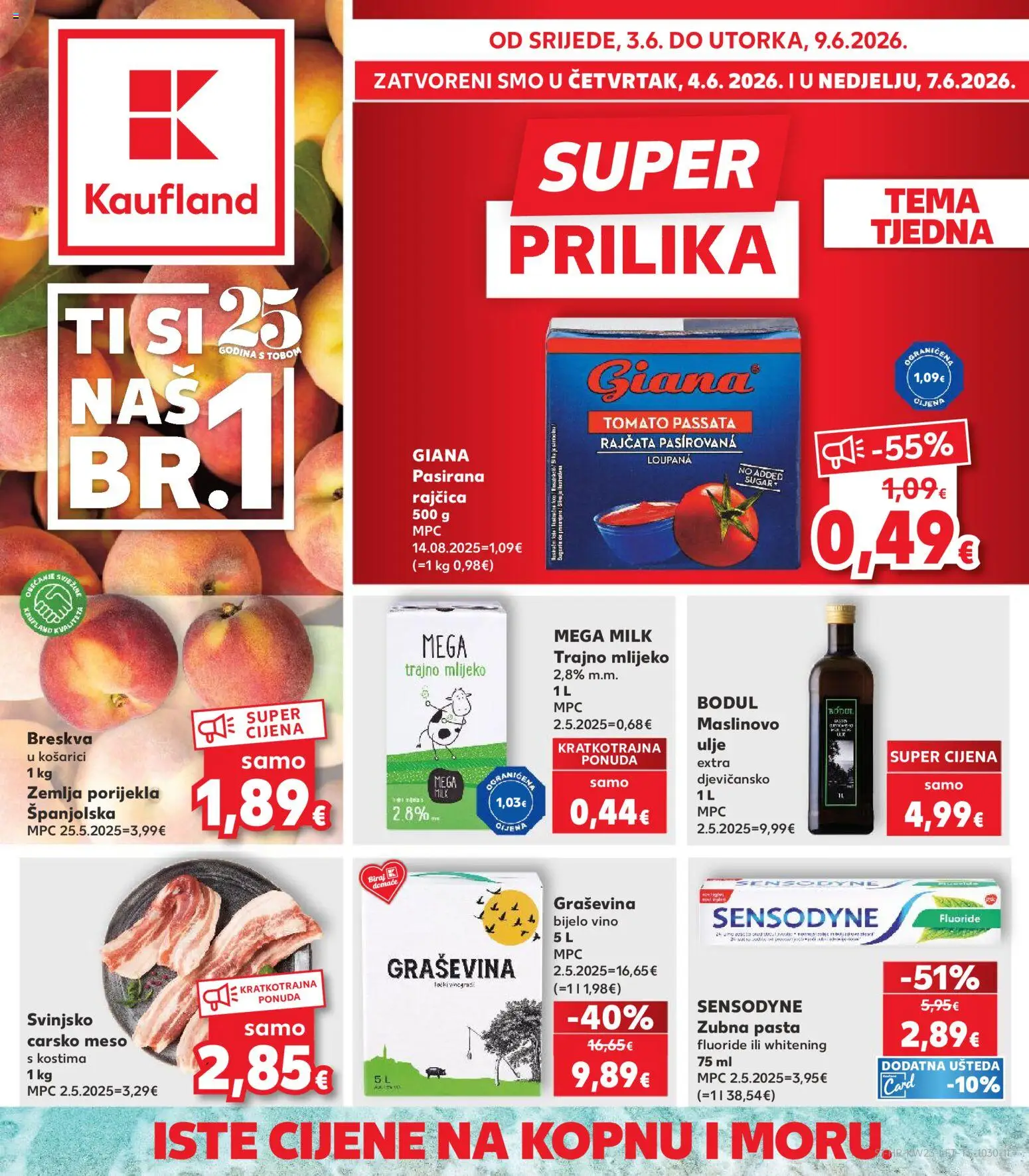 Pregled letka Split-Ravne njive trgovine Kaufland vrijedi od 03.06.2026