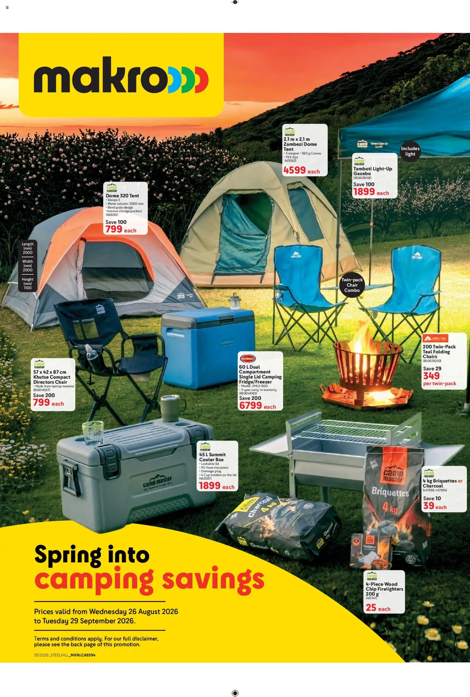 Preview of Makro flyer valid from 26/08/2026 - Canvas, Water, Chair, Box, Light, Tent, Foam, Cooler