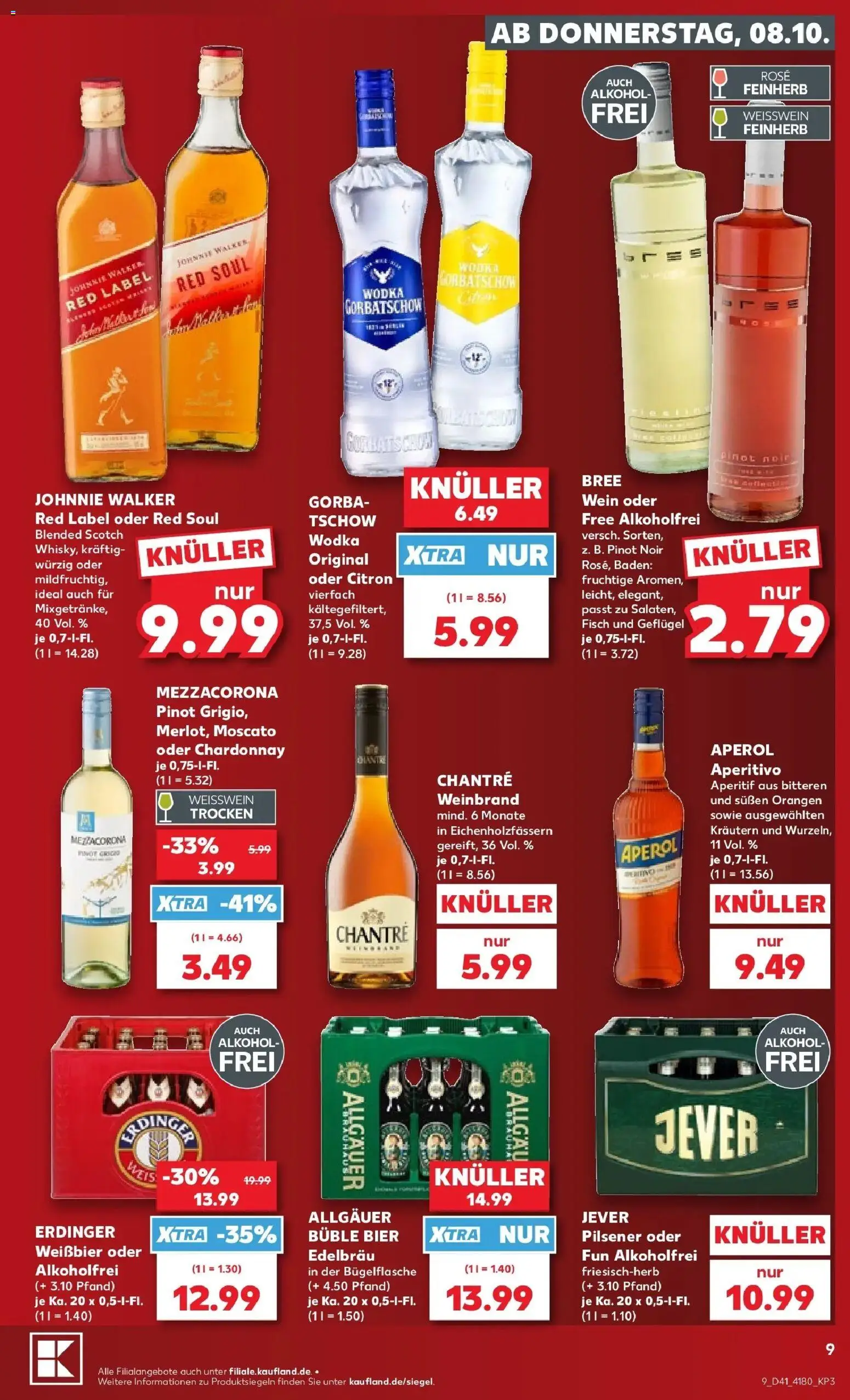 Vorschau von dem Prospekt des Geschäftes Kaufland, gültig ab dem 08.10.2026 - Fisch, Wein, Alkohol, Wodka, Weißwein, Johnnie walker, Chantré, Bree