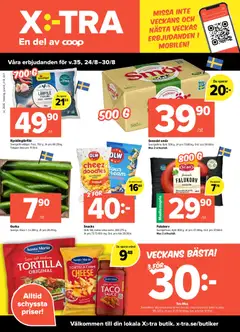 Förhandsgranska reklamblad Coop X:-TRA erbjudanden från butik Coop X:-TRA gäller från 24/08/2026