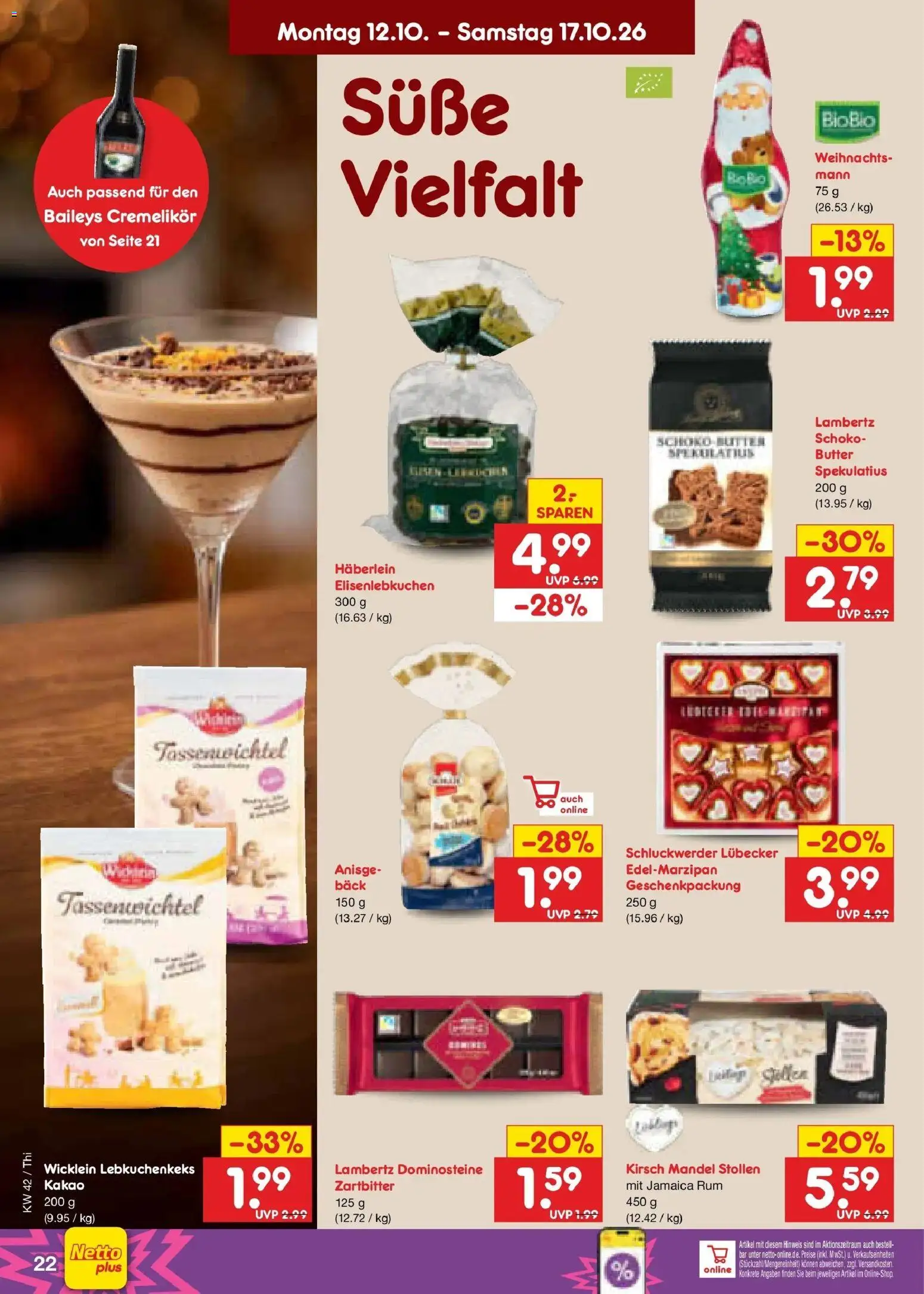 Vorschau von dem Prospekt des Geschäftes Netto Marken-Discount, gültig ab dem 12.10.2026 - Butter, Baileys, Rum