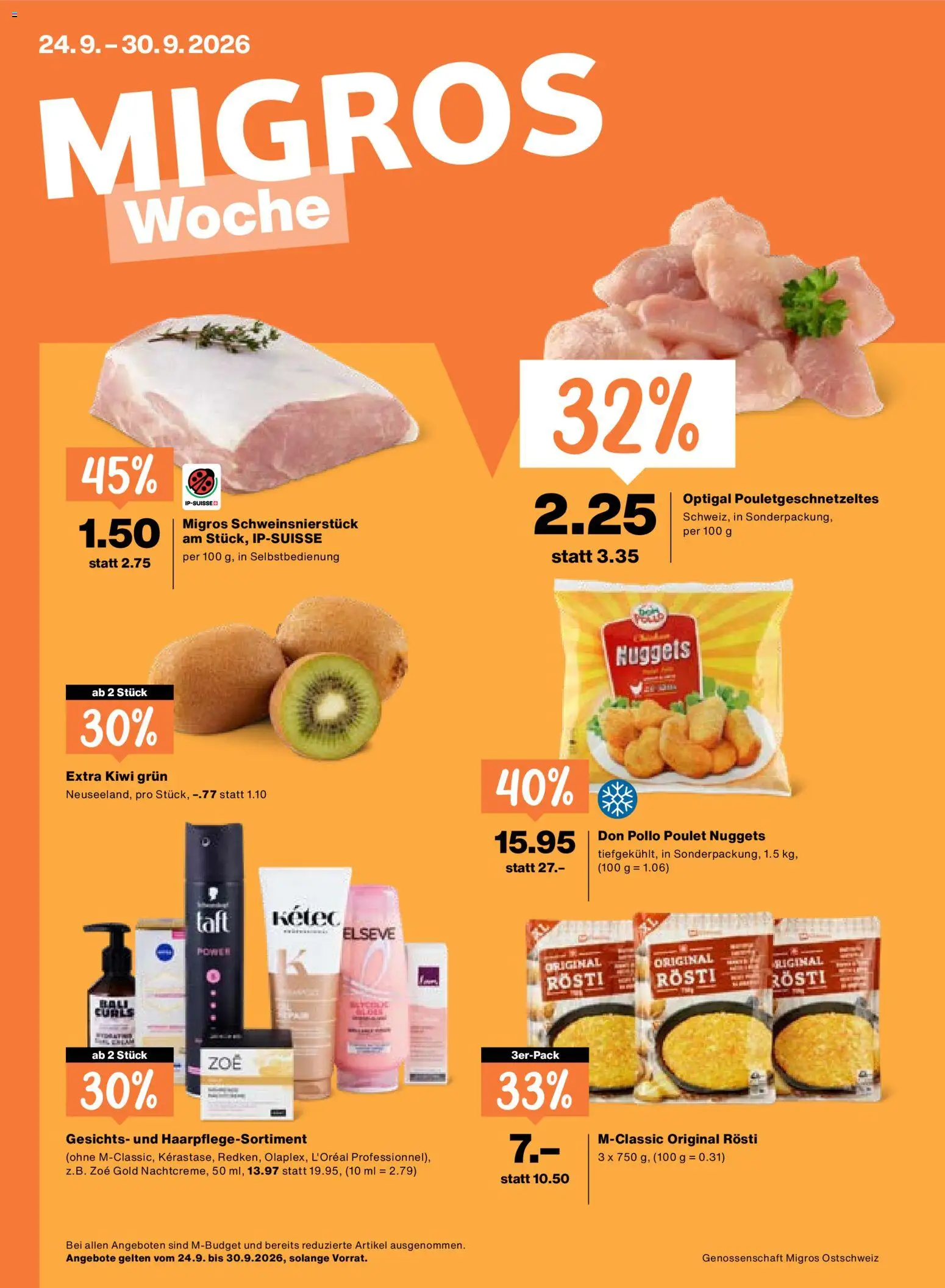 Vorschau des Merkblatts Migros aktionen vom Shop Migros gültig von 24.09.2026 bis 30.09.2026