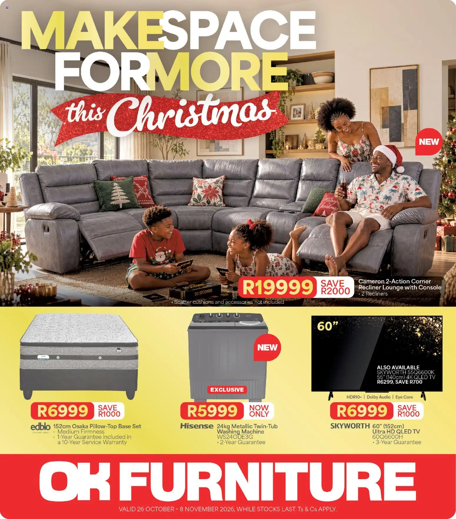 Preview of OK Furniture flyer valid from 26/10/2026 - Washing machine, TV, Audio