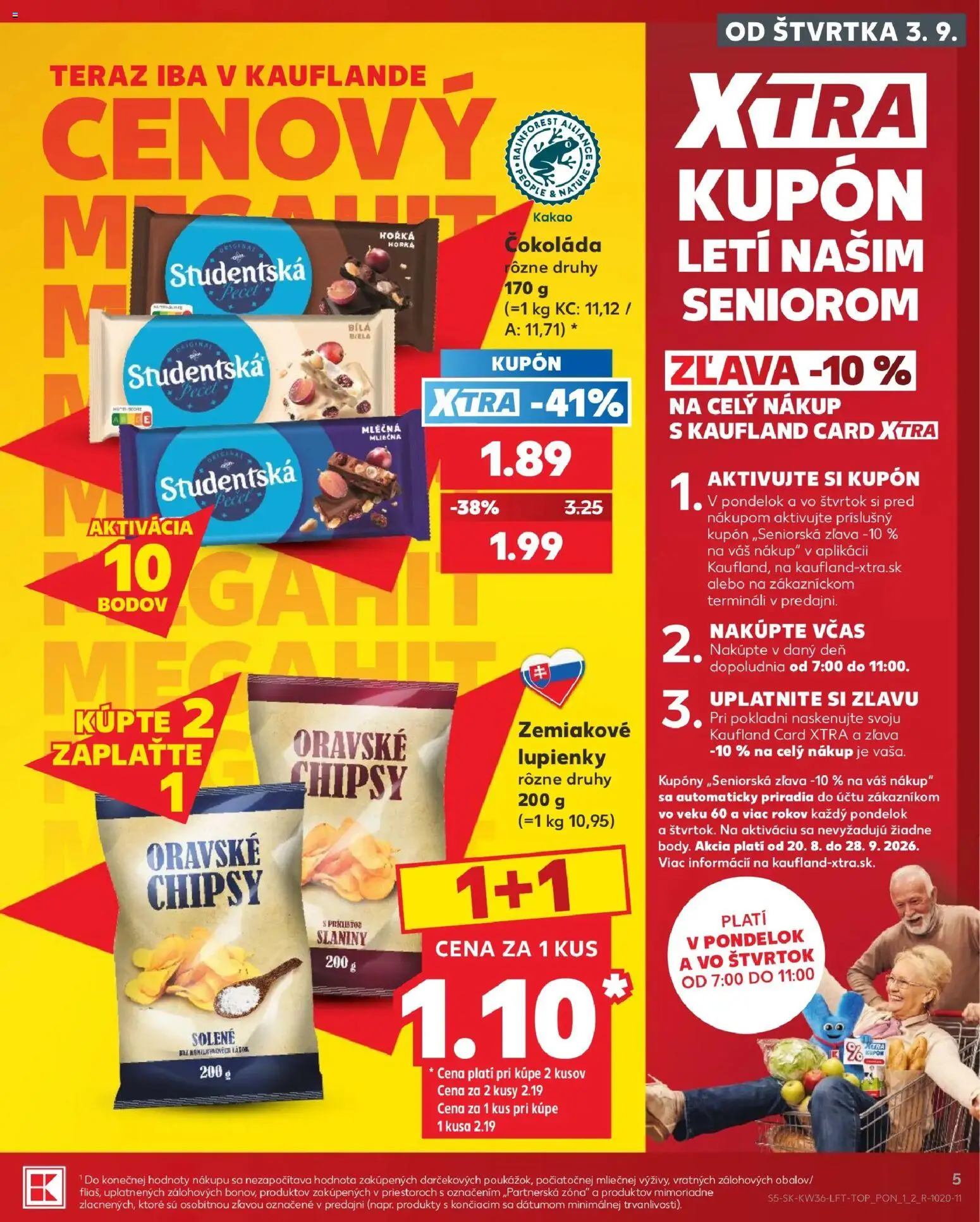 Náhľad Kaufland letáku platného od 03.09.2026 - Čokoláda, Kakao, Chipsy
