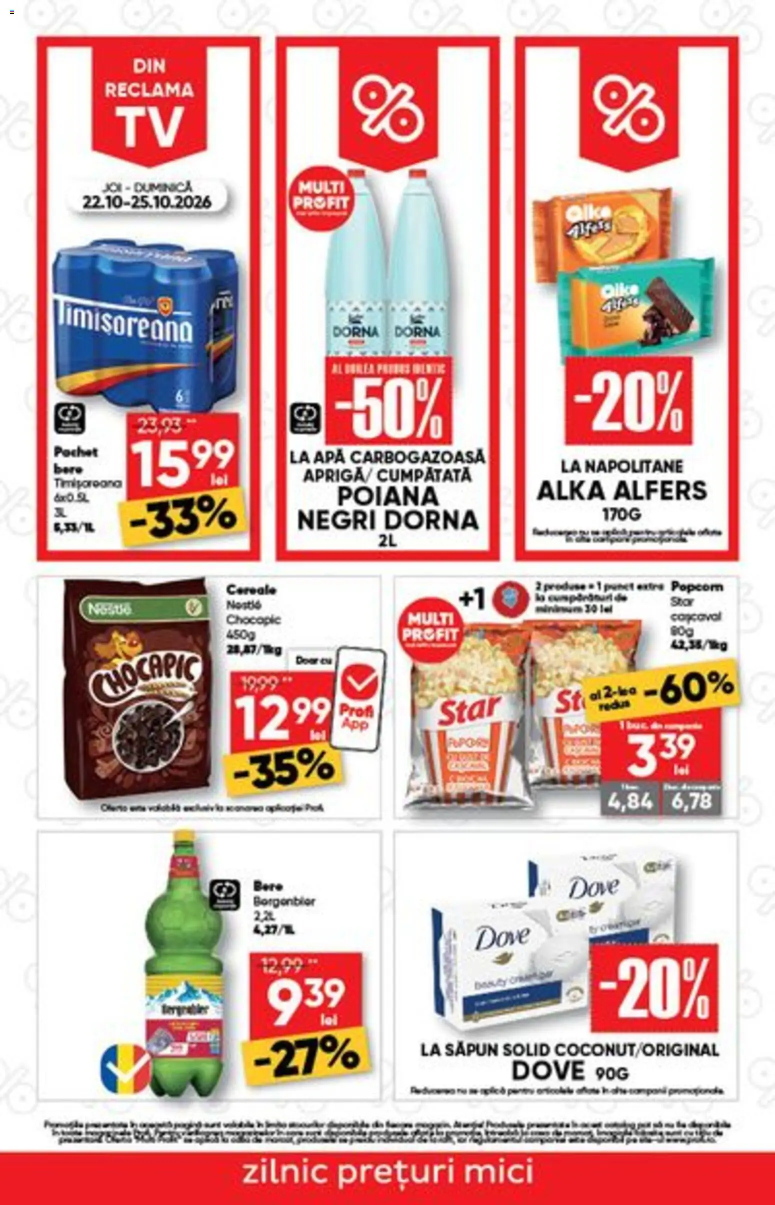 Previzualizarea de cataloage: Profi Profi Catalog Discount valabil de la 22.10.2026 - Apă, Mici, Cereale, Cașcaval, Napolitane, Solid, Săpun, Săpun solid