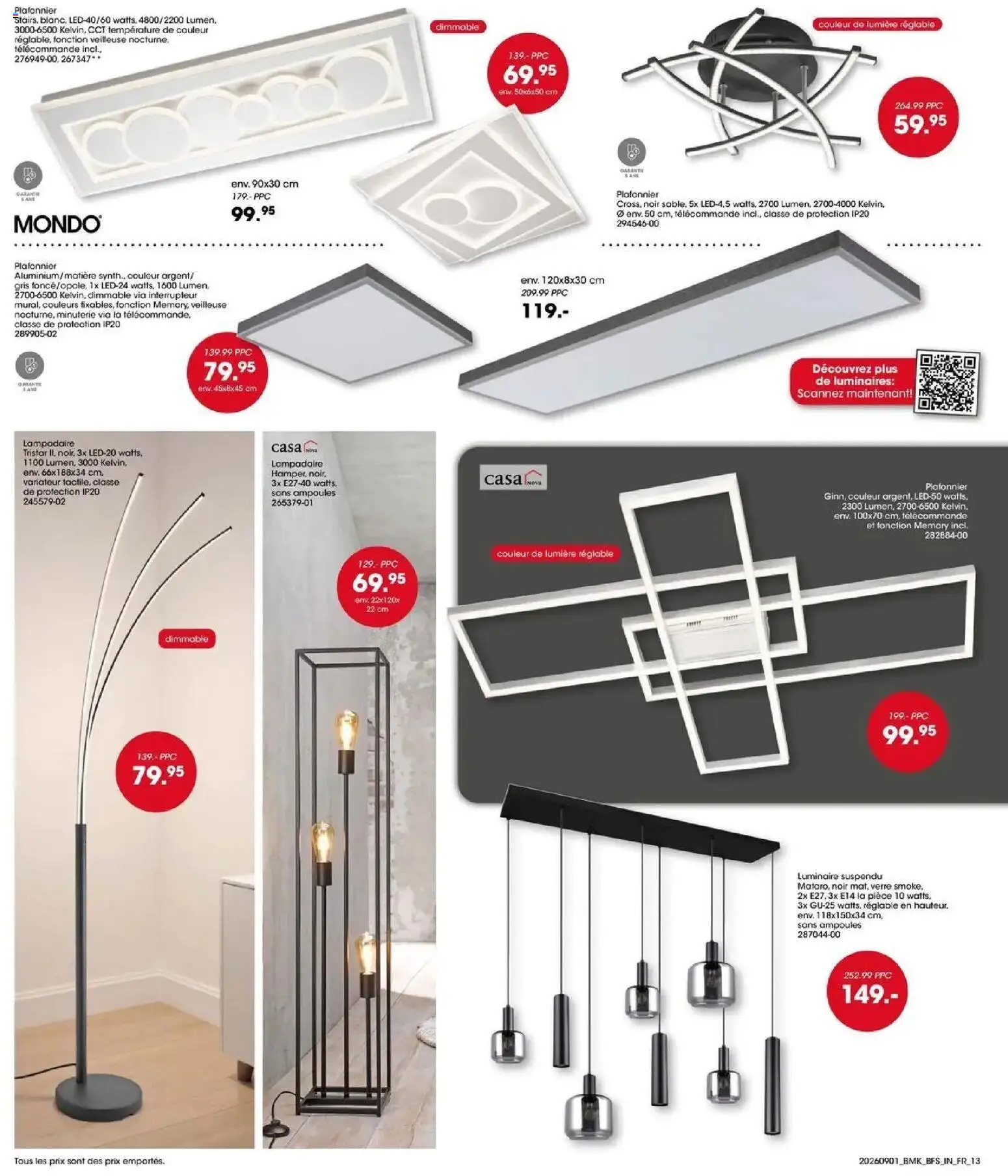 Prévisualisation de Möbel Martin: Offres hebdomadaires du magasin Möbel Martin formulaire valide 01/09/2026 - Lampadaire, Télécommande, Plafonnier, Ampoules, Interrupteur, Veilleuse