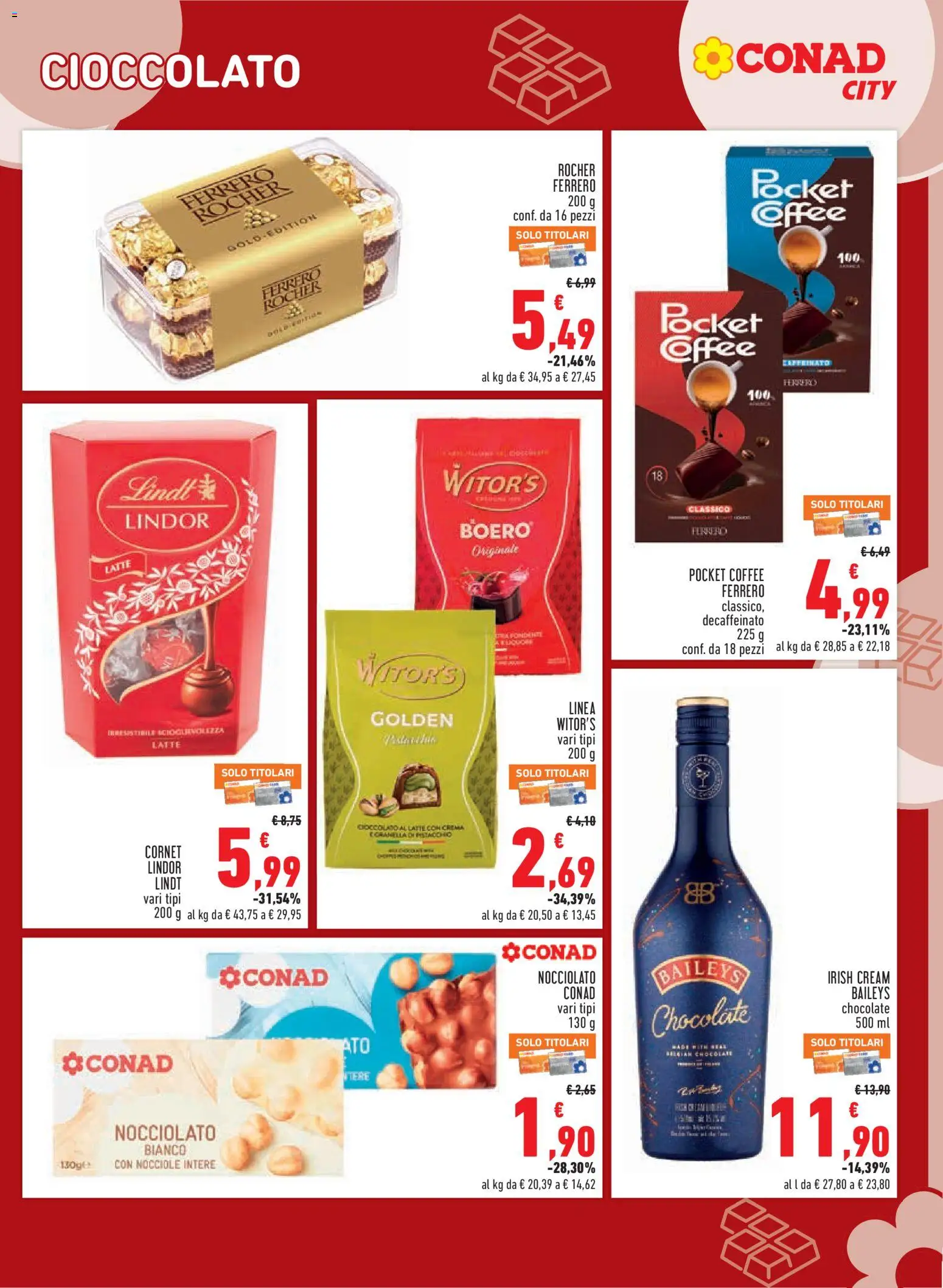 Anteprima dell'opuscolo Conad volantino City Lazio dal negozio Conad valido da 04/11/2026 - Crema, Latte, Cioccolato, Lindt, Baileys, Ferrero Rocher, Nocciole