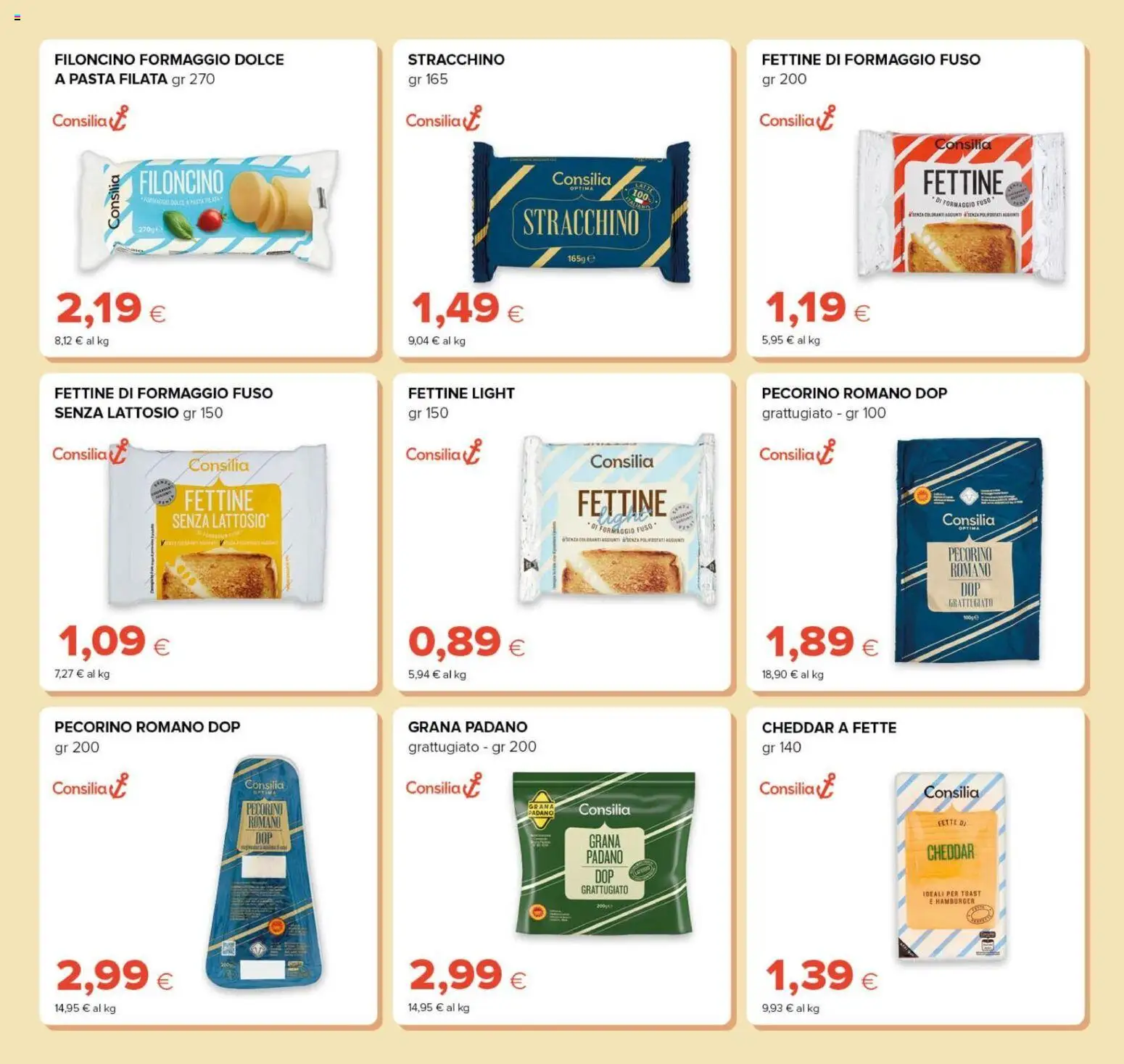 Anteprima dell'opuscolo Oasi volantino Prezzi Ribassati dal negozio Oasi valido da 21/10/2026 - Pasta, Hamburger, Stracchino, Pecorino, Cheddar, Pecorino Romano, Senza lattosio, Formaggio fuso