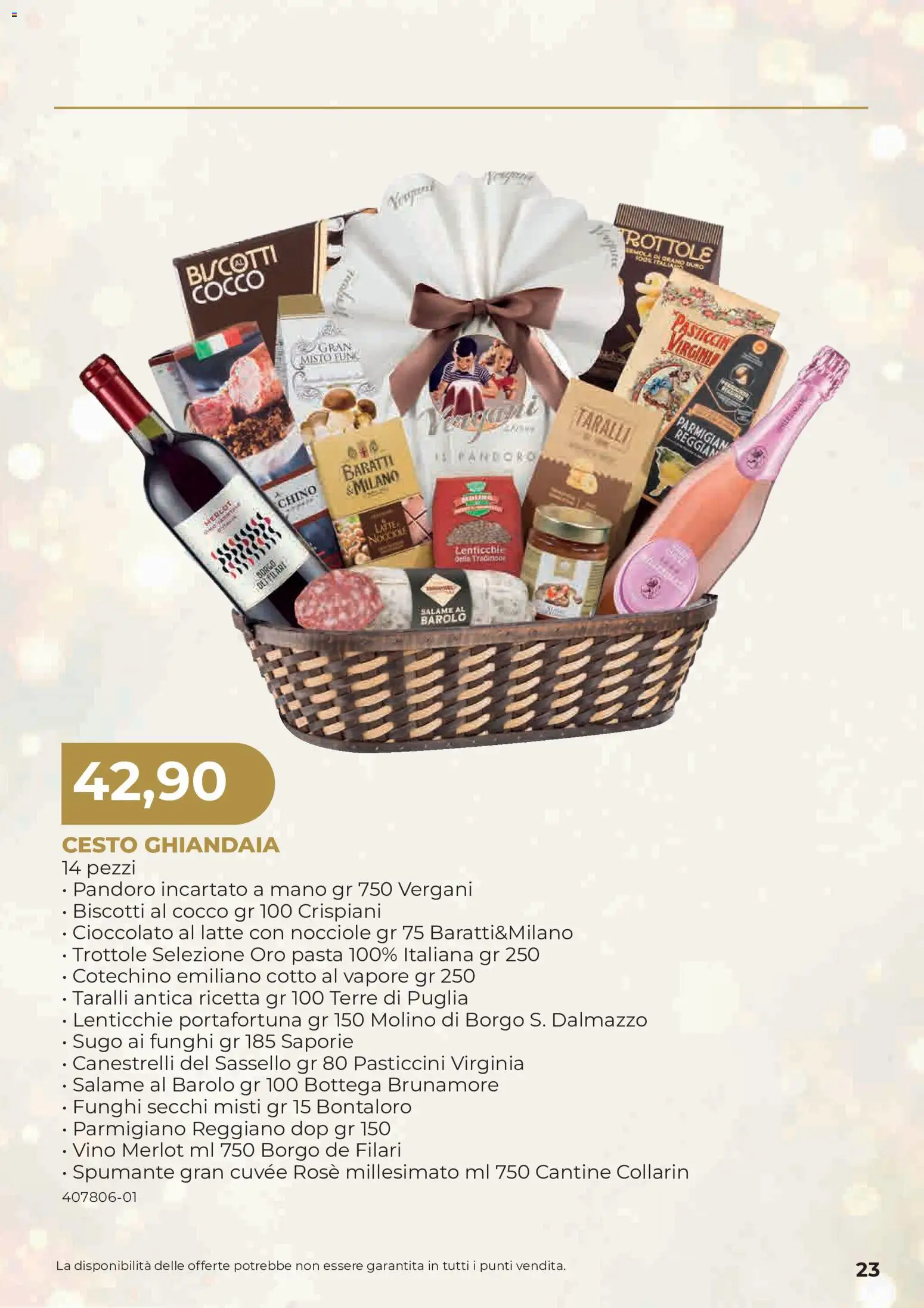 Anteprima dell'opuscolo Sogegross volantino Strenne dal negozio Sogegross valido da 27/10/2026 - Vino, Parmigiano reggiano, Salame, Nocciole, Taralli, Canestrelli, Sugo, Spumante