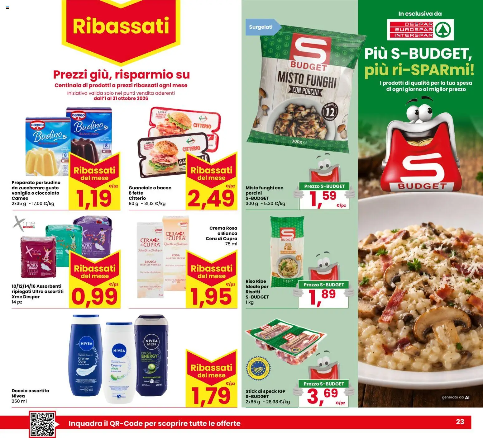 Anteprima dell'opuscolo Despar volantino Due Carrare dal negozio Despar valido da 22/10/2026 - Crema, Cioccolato, Doccia, Bacon, Vaniglia, Budino, Tè, Vaschette