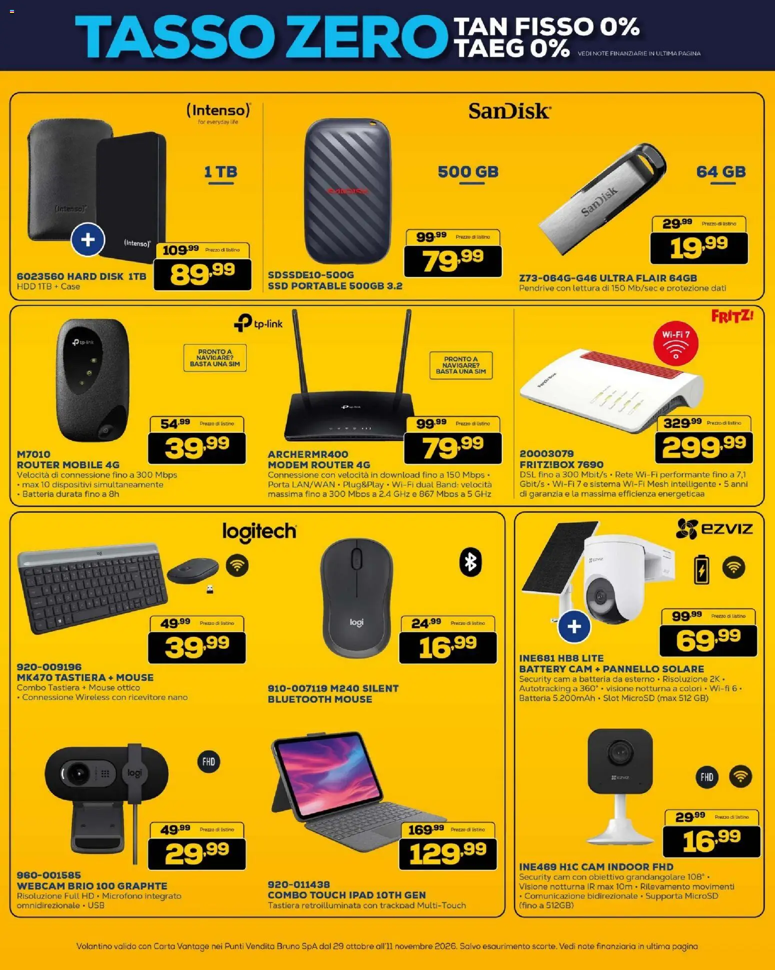 Anteprima dell'opuscolo BRUNO Black Friday ML dal negozio BRUNO valido da 29/10/2026 - Mobile, Webcam, Batteria, Tastiera, Porta, Microfono, Mouse, Router