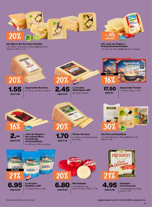 Neue Migros Aktionen ab 17.09.
