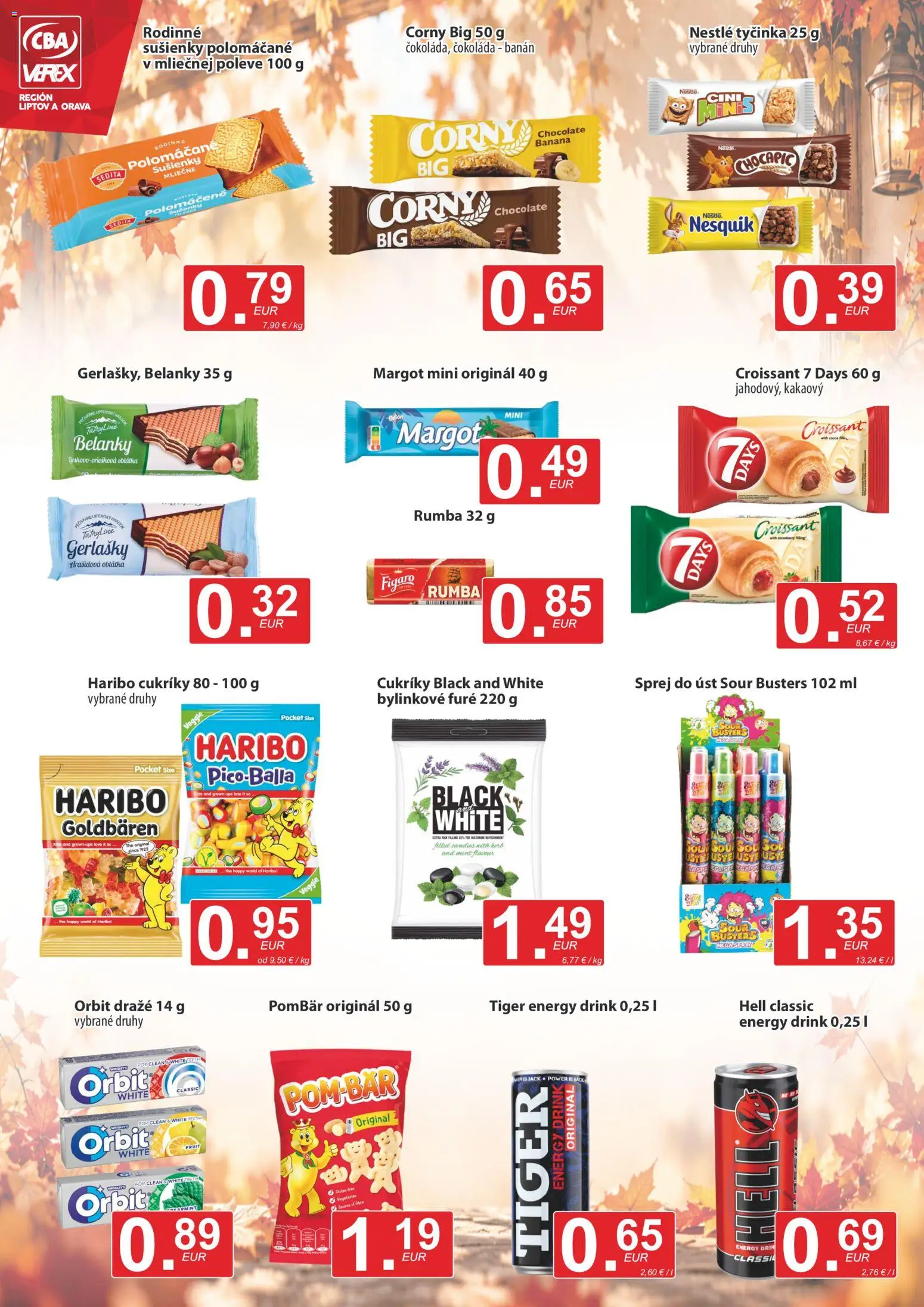 Náhľad CBA Verex letáku platného od 15.10.2026 - Čokoláda, Croissant, Nesquik, Chocapic, Cukríky, Sušienky