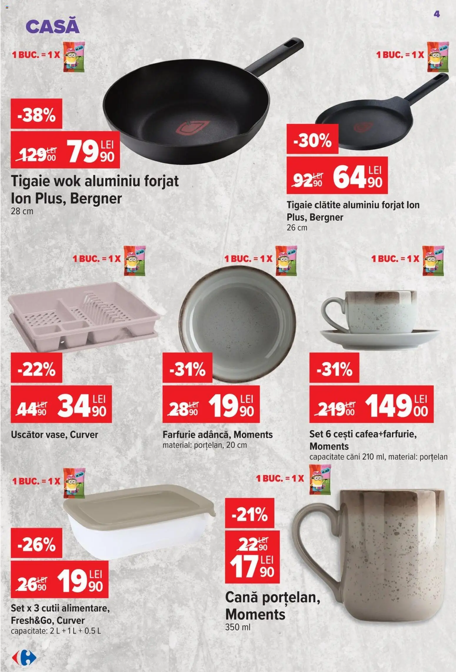 Previzualizarea de cataloage: Carrefour Carrefour Catalog Nonfood valabil de la 09.09.2026 - Clătite, Tigaie, Uscător, Farfurie, Căni