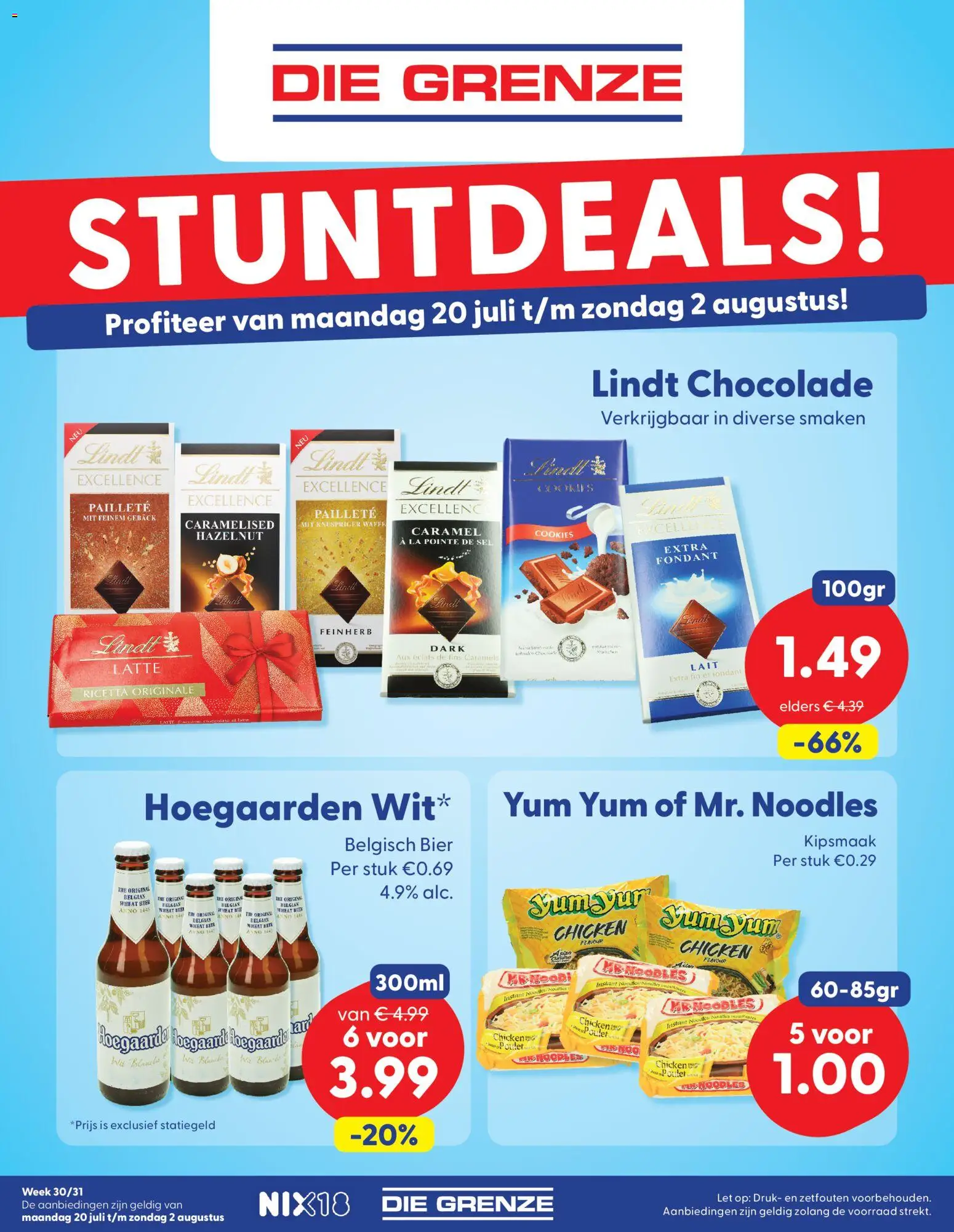 Voorbeeld van Die Grenze folder van winkel Die Grenze geldig vanaf 20-07-2026 - Bier, Chocolade, La, Lindt