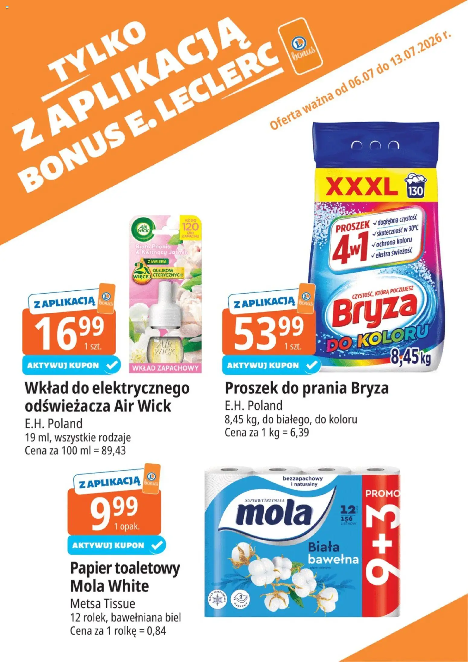 Pogląd gazetki "E.Leclerc gazetka - Tylko Z Aplikacją Bonus" ze sklepu E.Leclerc ważnej od 06.07.2026