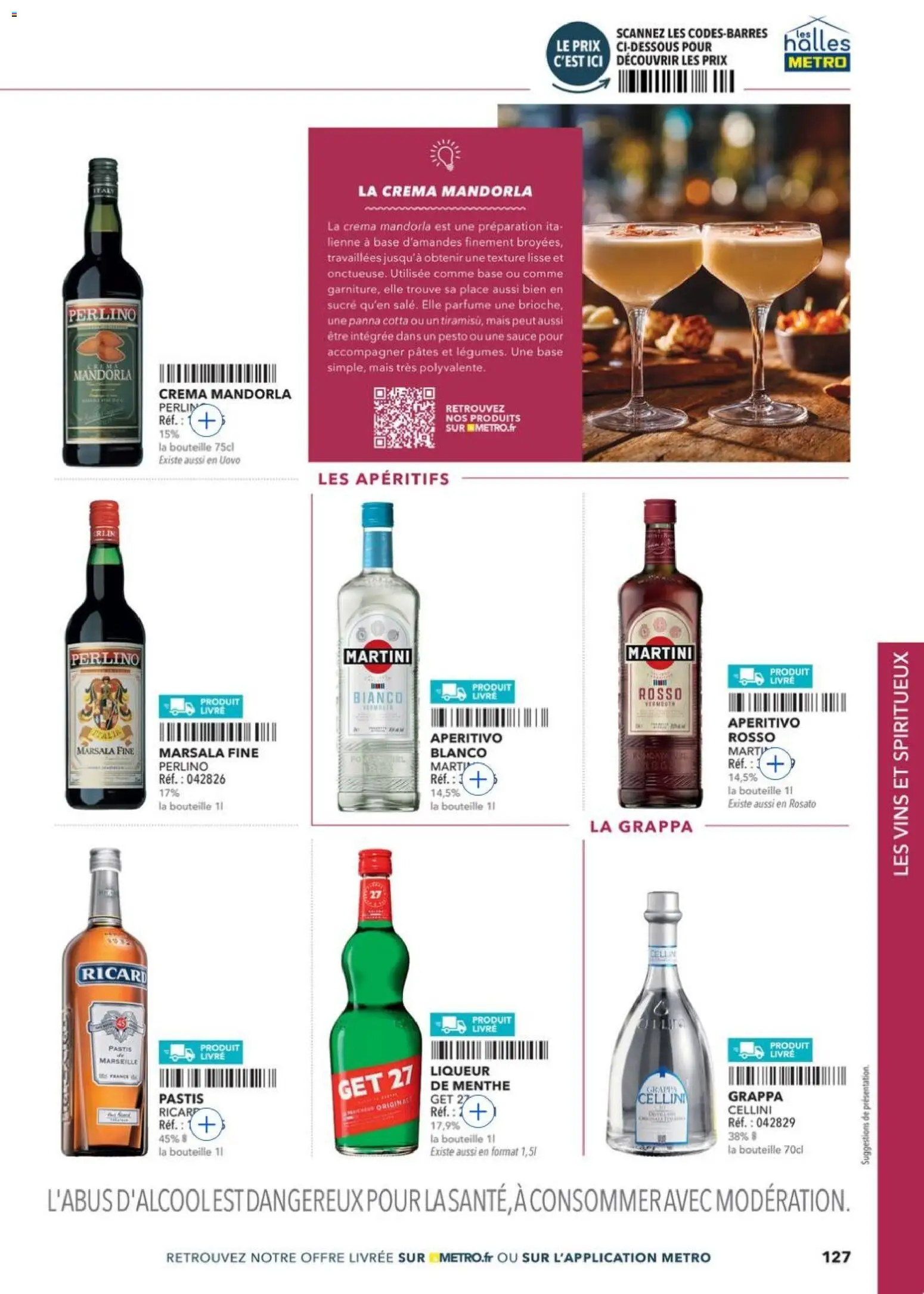 Prévisualisation de METRO - Guide Italie du magasin METRO formulaire valide 28/05/2026 - Livre, Pâtes, Sucre, Pastis, Martini, Menthe, Bouteille, Base