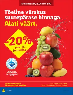 Lidl kliendilehe eelvaade alates 13.07.2026