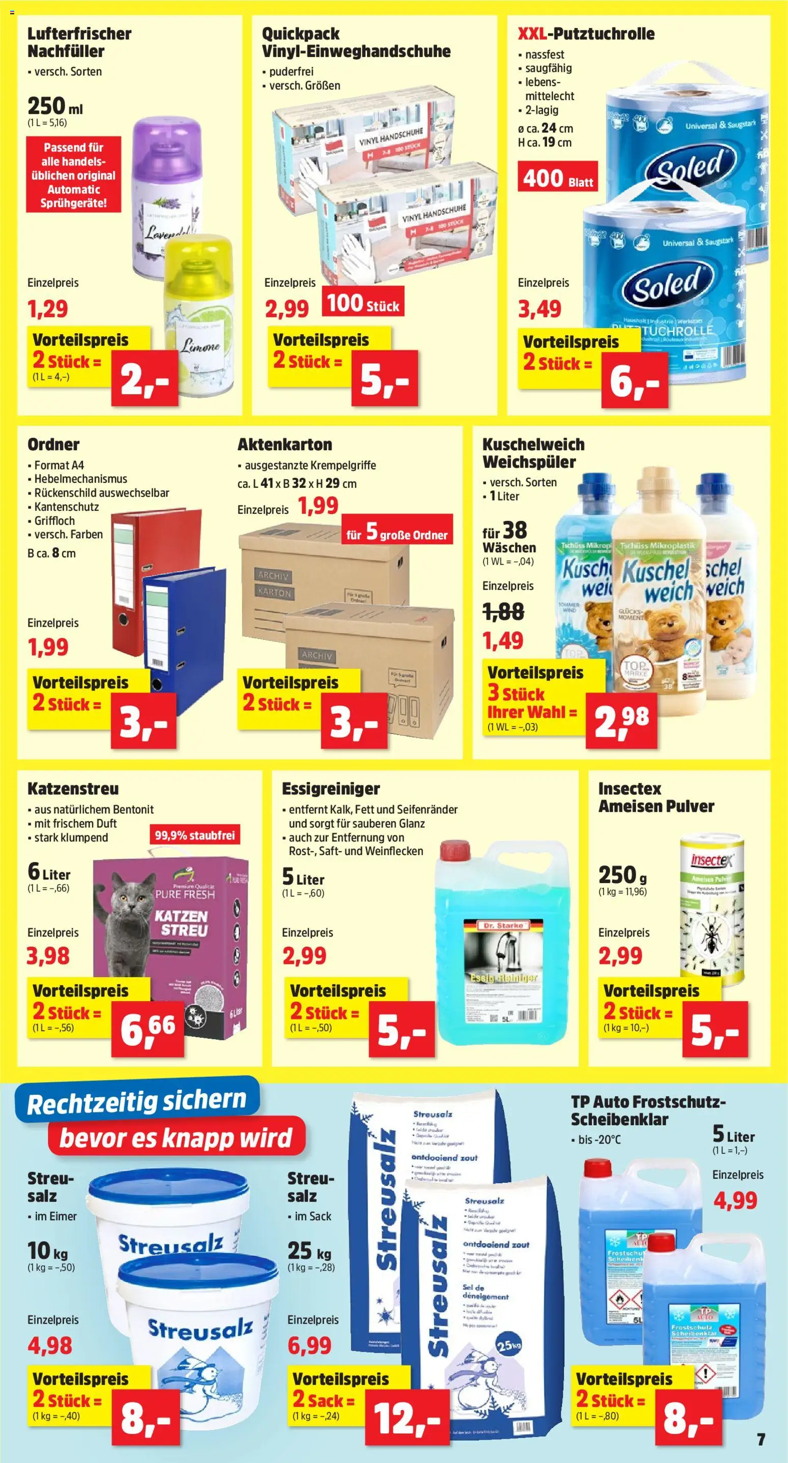 Vorschau von dem Prospekt des Geschäftes Thomas Philipps, gültig ab dem 07.09.2026 - Salz, Handschuhe, Essig, Weichspüler, Duft, Saft, Kuschelweich