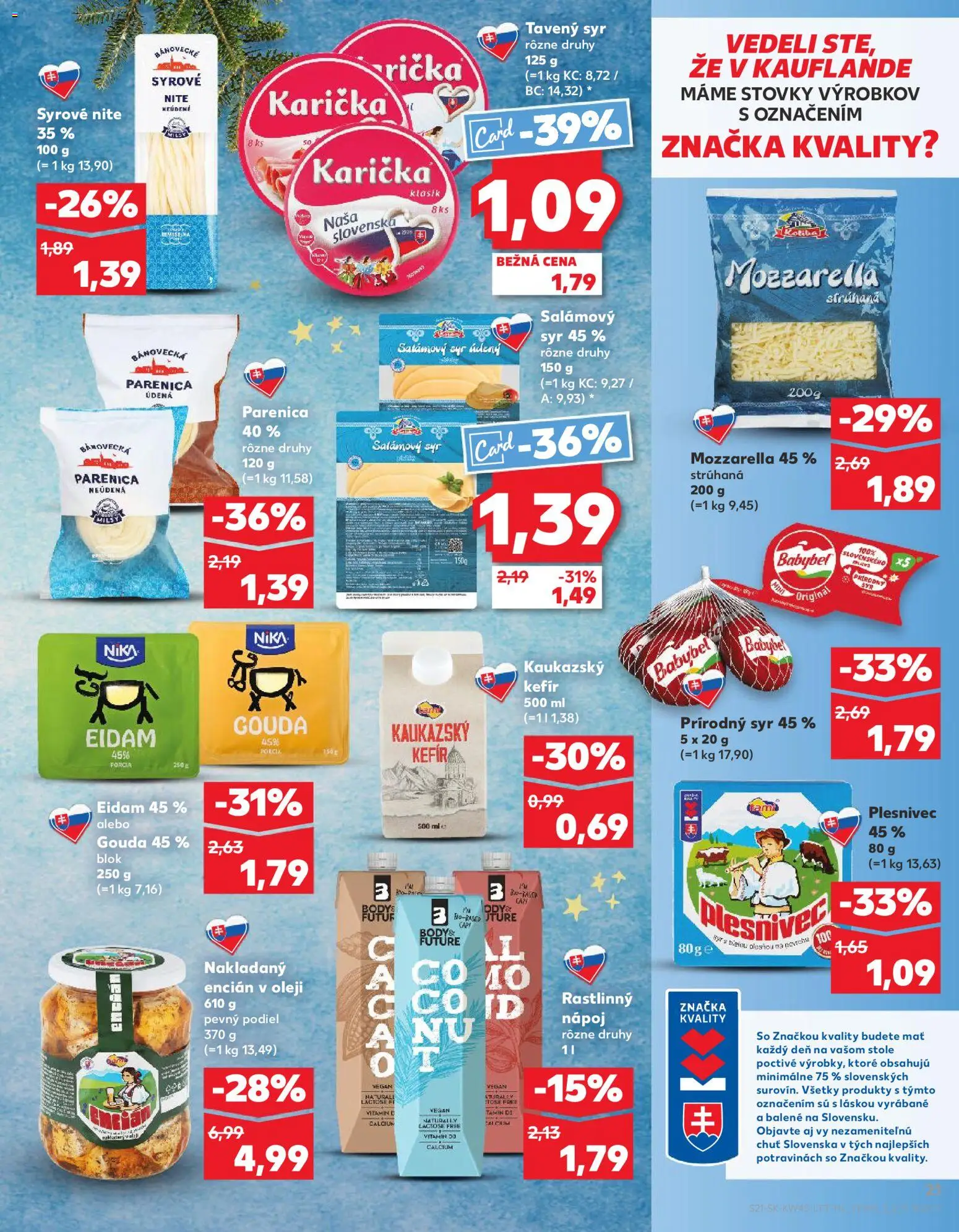 Náhľad Kaufland letáku platného od 06.11.2025 - Syr, Mozzarella, Gouda, Eidam, Encián