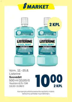 Kaupan S-market S-market tarjoukset Listerine esikatselu, voimassa 12/08/2026