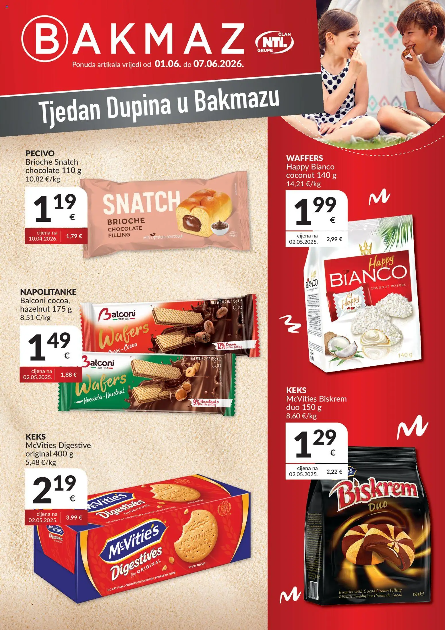 Pregled letka Bakmaz Tjedan Dupina trgovine Bakmaz vrijedi od 01.06.2026