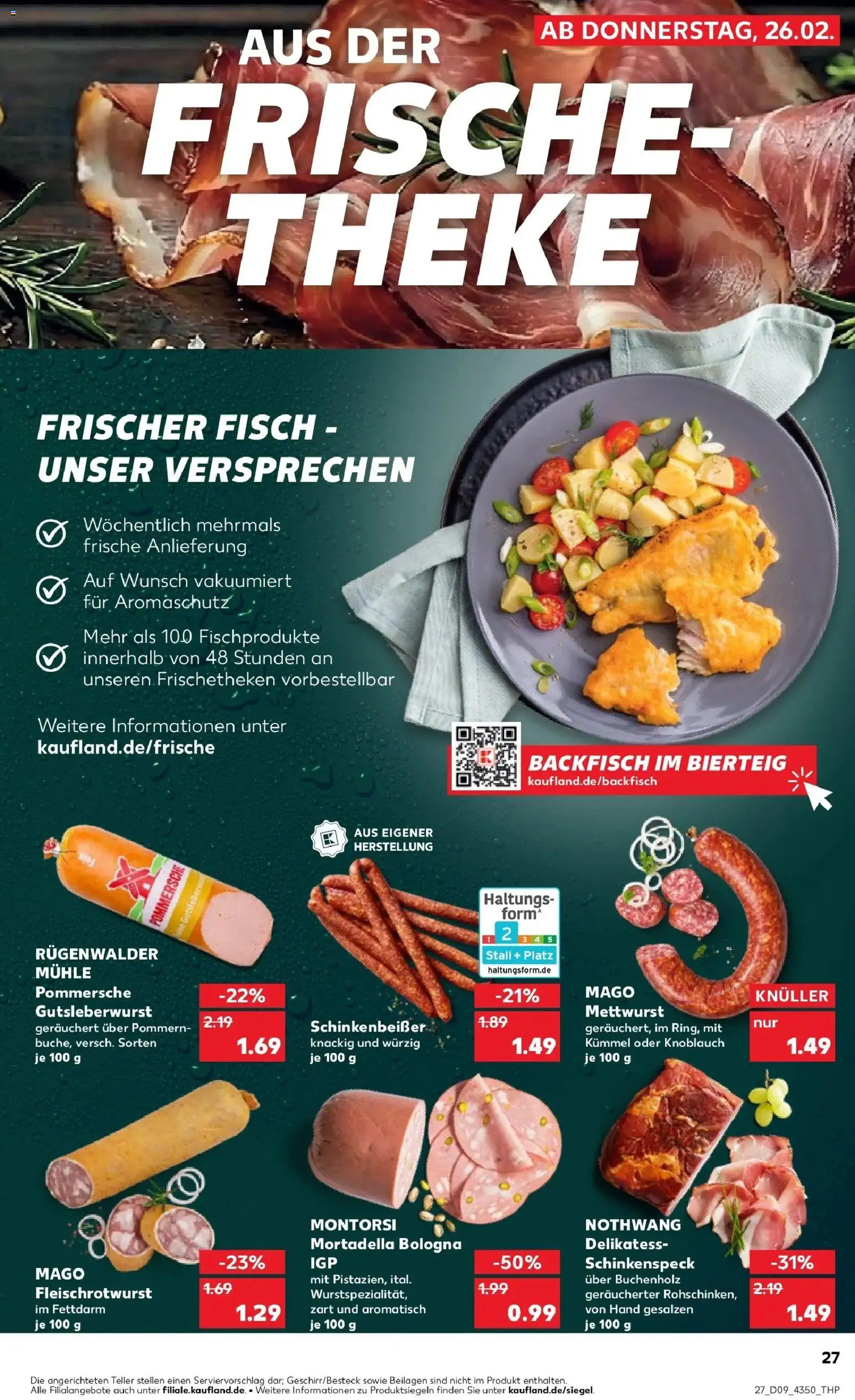 Vorschau von dem Prospekt des Geschäftes Kaufland, gültig ab dem 26.02.2026 - Fisch, Knoblauch, Mühle, Theke, Beilagen