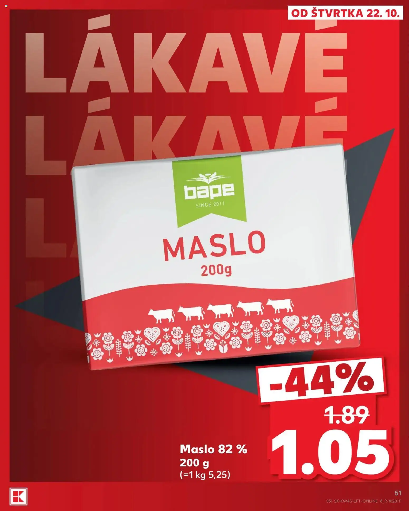 Náhľad Kaufland letáku platného od 22.10.2026 - Maslo
