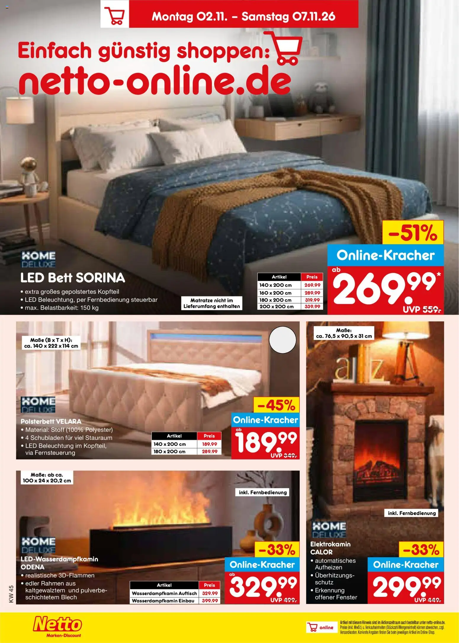 Vorschau von dem Prospekt des Geschäftes Netto Marken-Discount, gültig ab dem 02.11.2026 - Matratze, Bett, Polsterbett