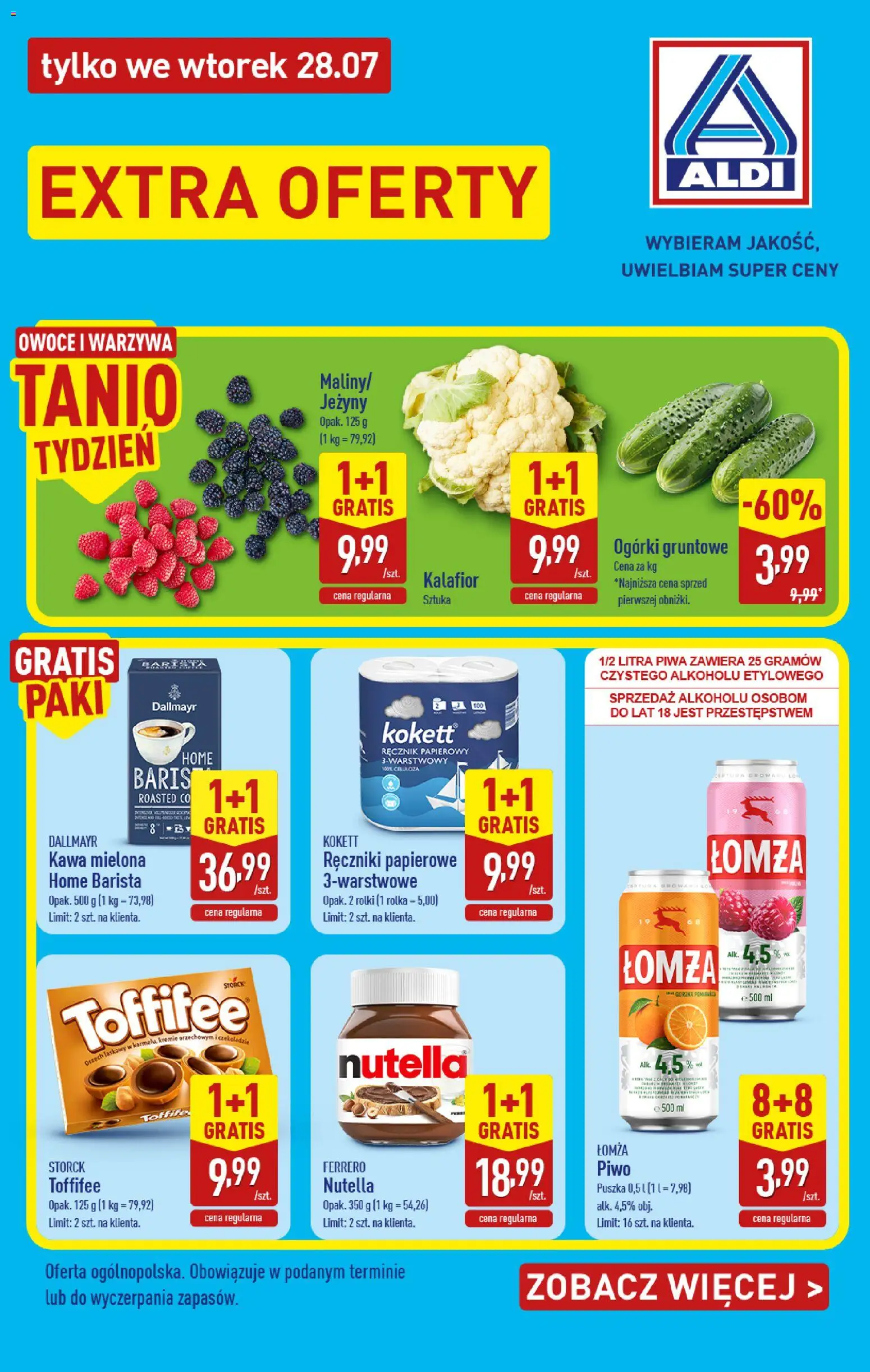 Pogląd gazetki "Aldi gazetka - Extra oferta" ze sklepu Aldi ważnej od 28.07.2026