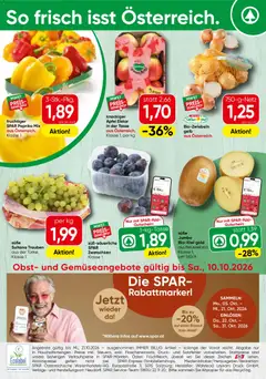 Vorschau der Angebote: Spar Spar Obst & Gemüse gültig ab 08.10.2026